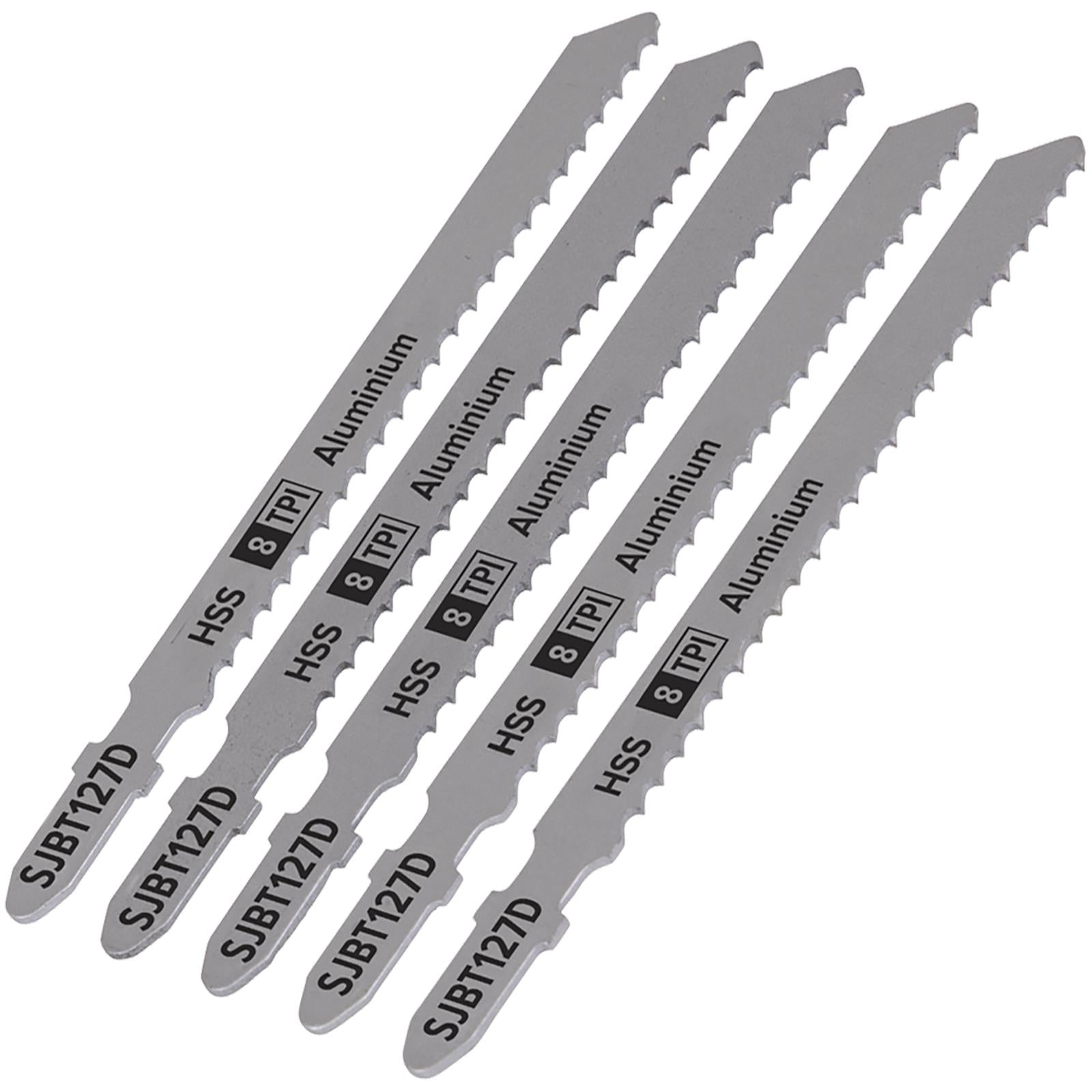 Sealey Jigsaw Blades Aluminium 100mm 8TPI 5 Pack T127D