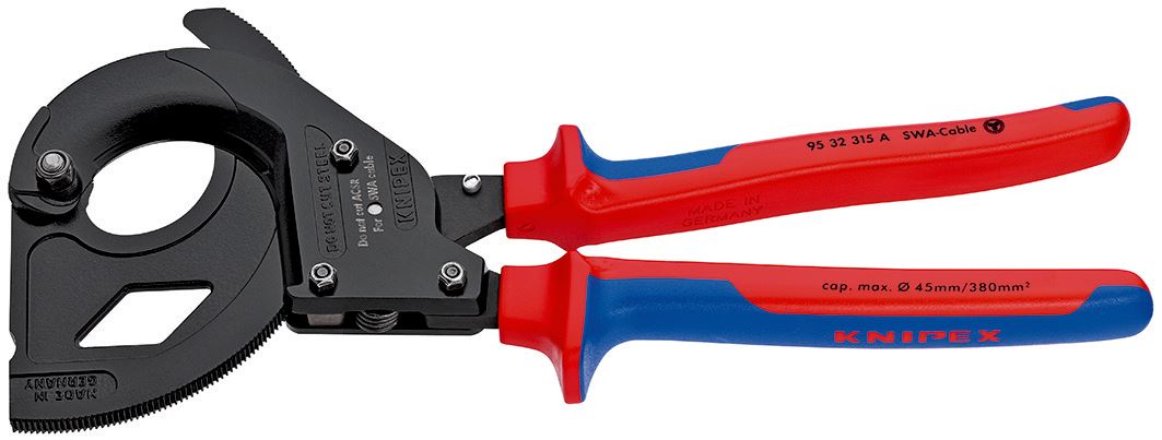 Knipex SWA Cable Cutter Ratchet Action for Steel Wire Armoured Cables 95 32 315 A