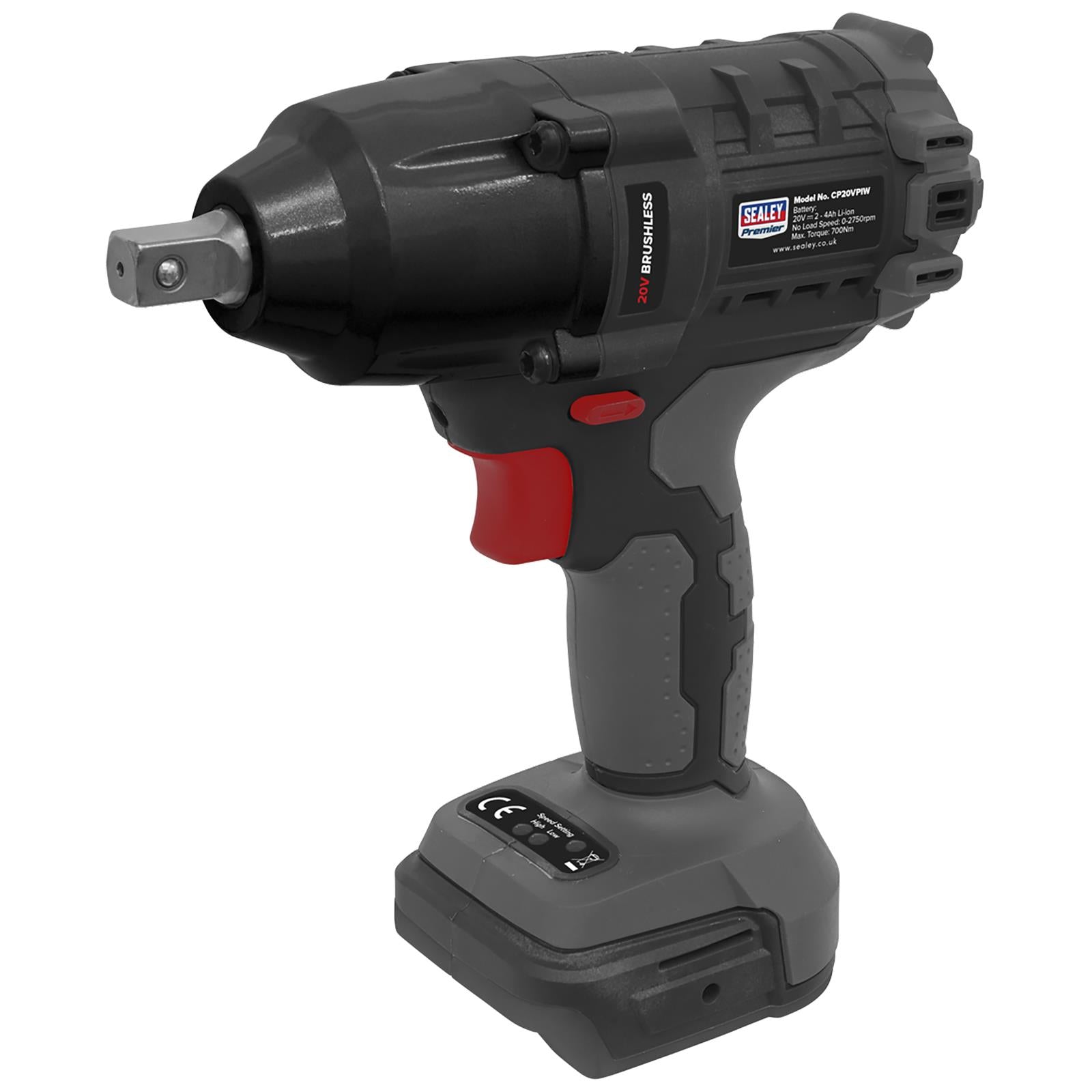 Sealey Cordless Impact Wrench 20V 1/2" Drive Brushless 700Nm Body Only