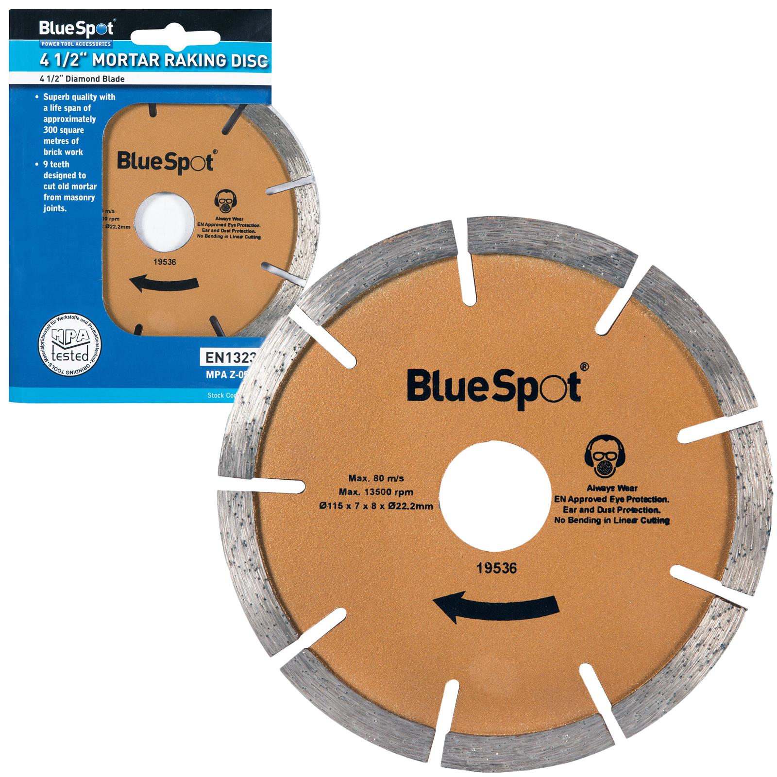 BlueSpot Diamond Mortar Raking Disc Blade 115mm 4.5" Angle Grinder Pointing