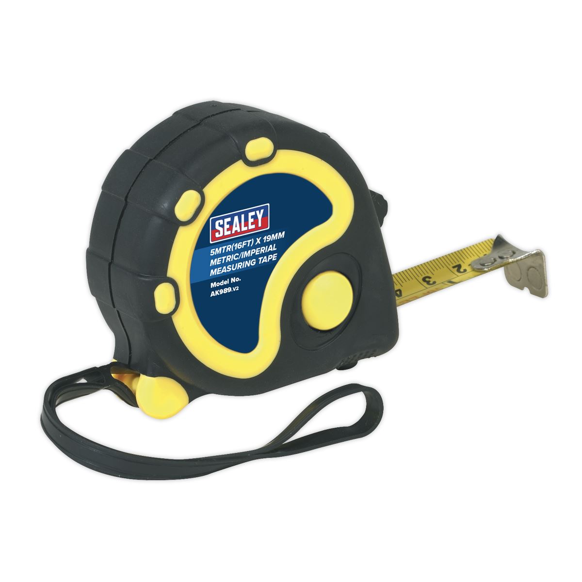 Sealey Rubber Tape Measure 5m(16ft) x 19mm - Metric/Imperial