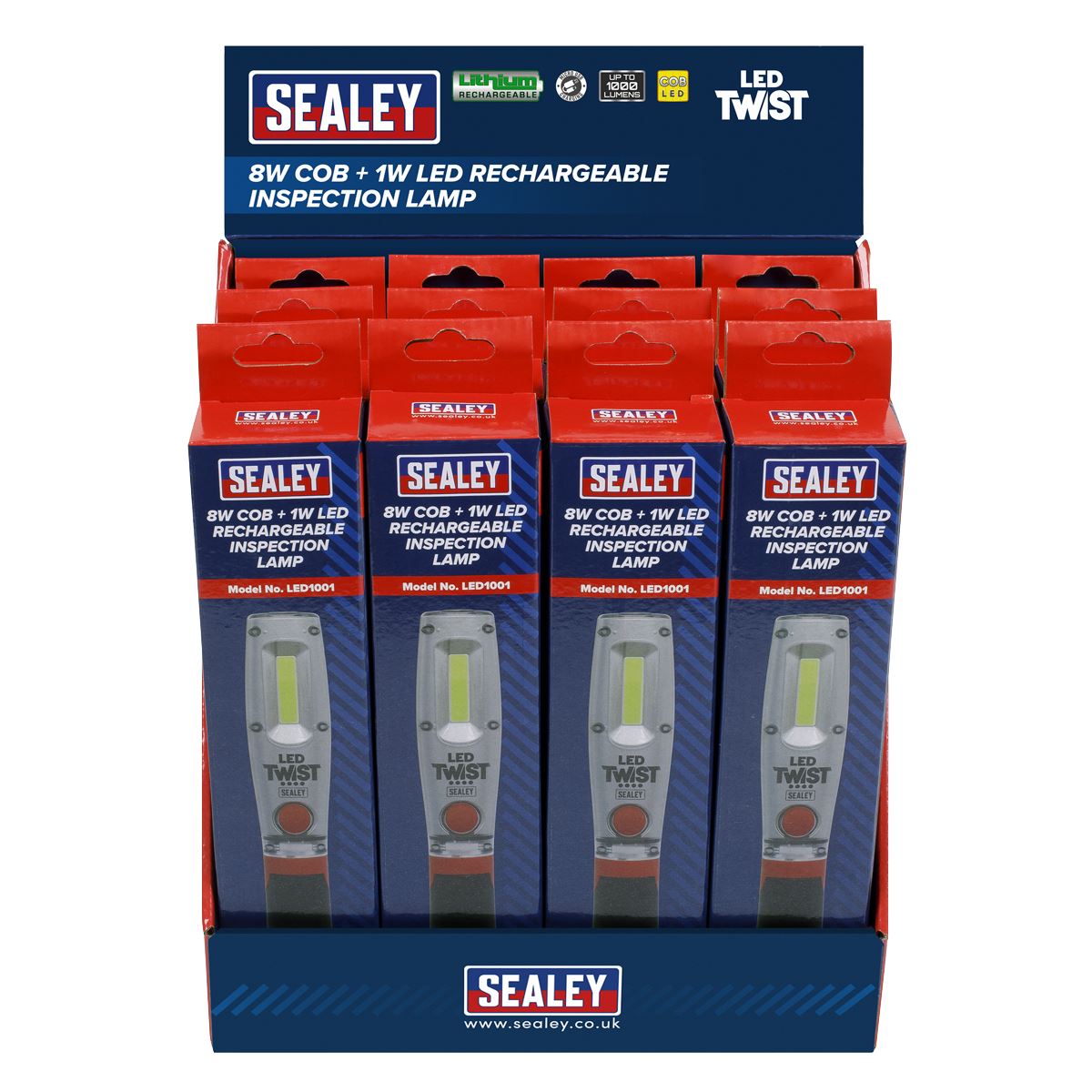 Sealey Rechargeable Inspection Light 8W LED - Display Box of 12