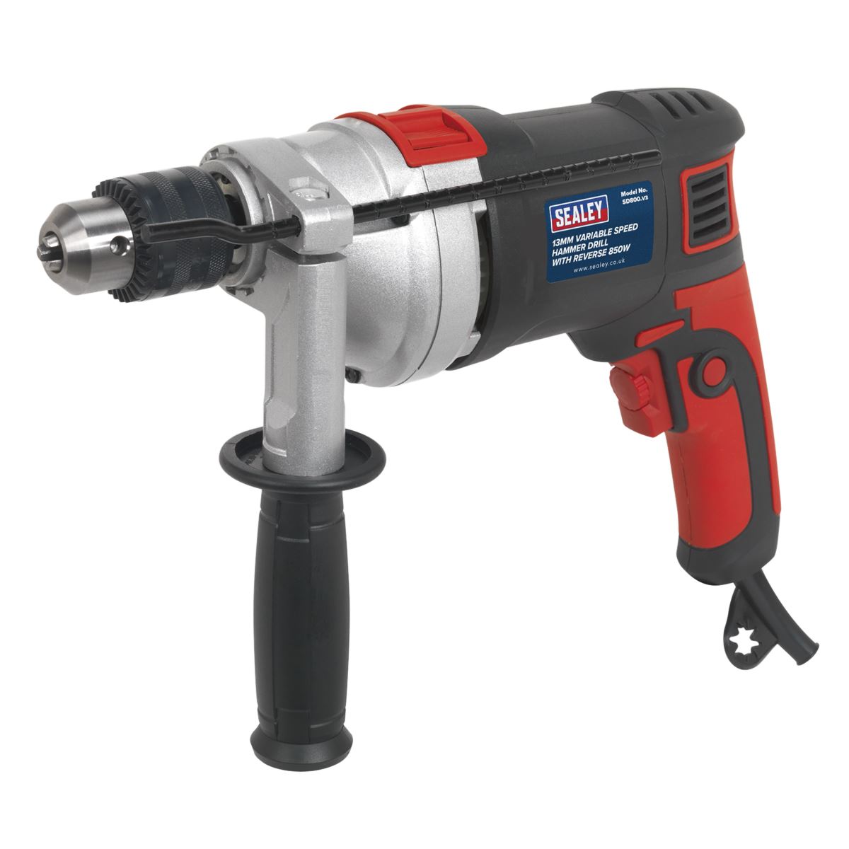 Sealey Hammer Drill Ø13mm Variable Speed with Reverse 850W/230V