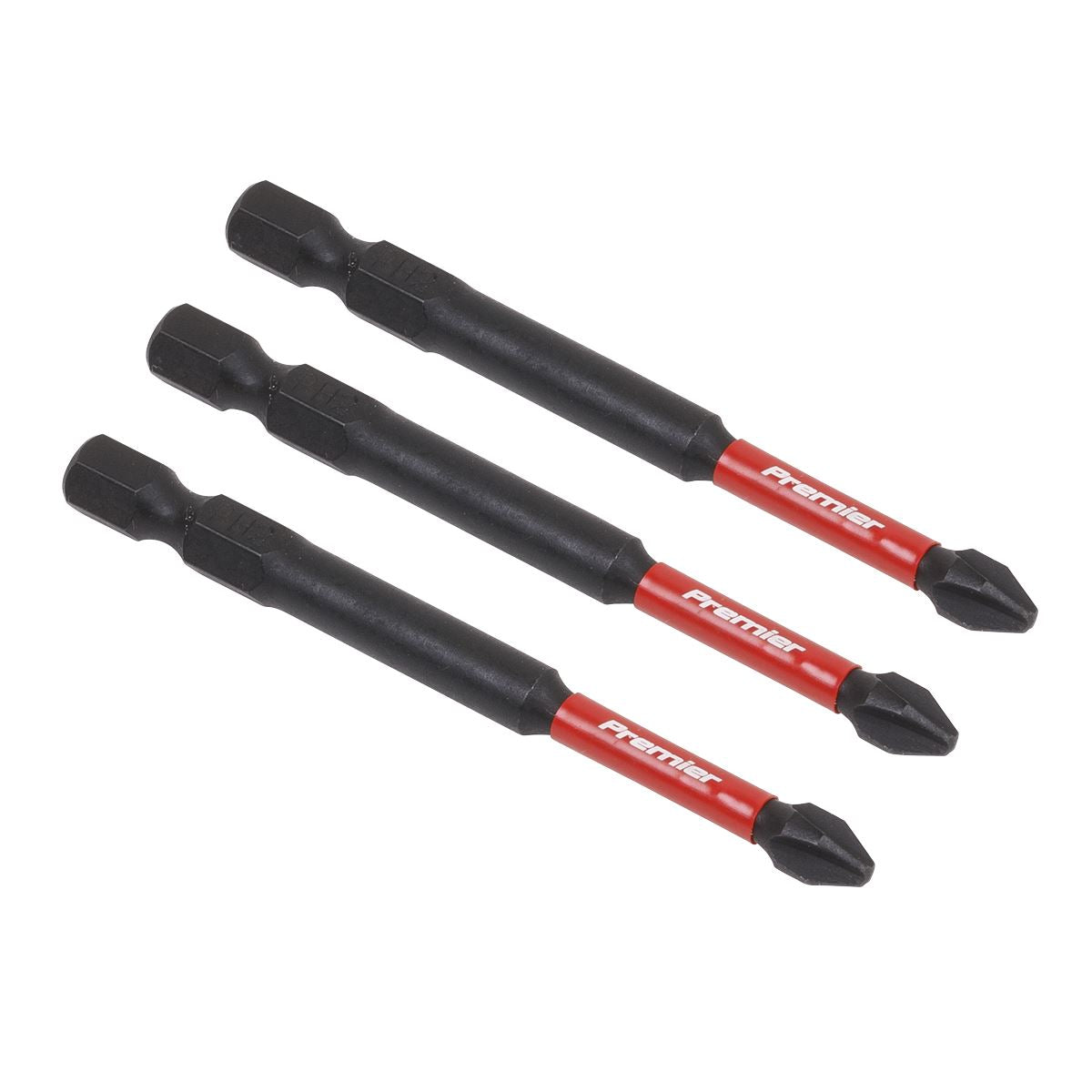 Sealey Premier Phillips #2 Impact Power Tool Bits 75mm - 3pc