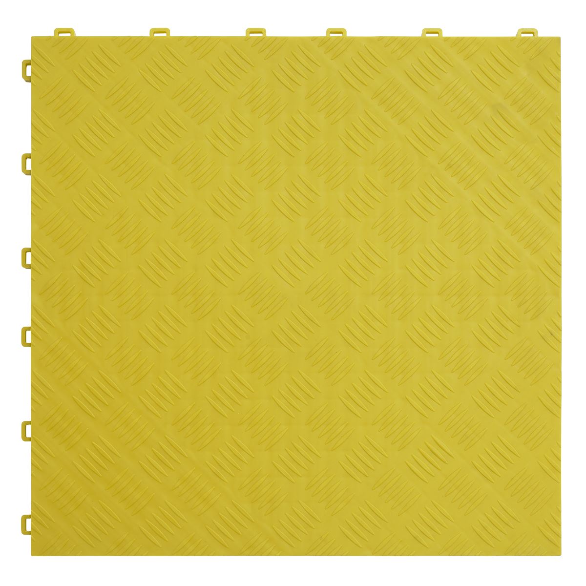 Sealey Polypropylene Floor Tile - Yellow Treadplate 400 x 400mm - Pack of 9