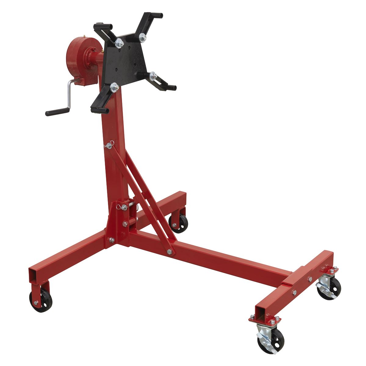 Sealey Folding 360º Rotating Engine Stand with Geared Handle Drive, 450kg Capacity