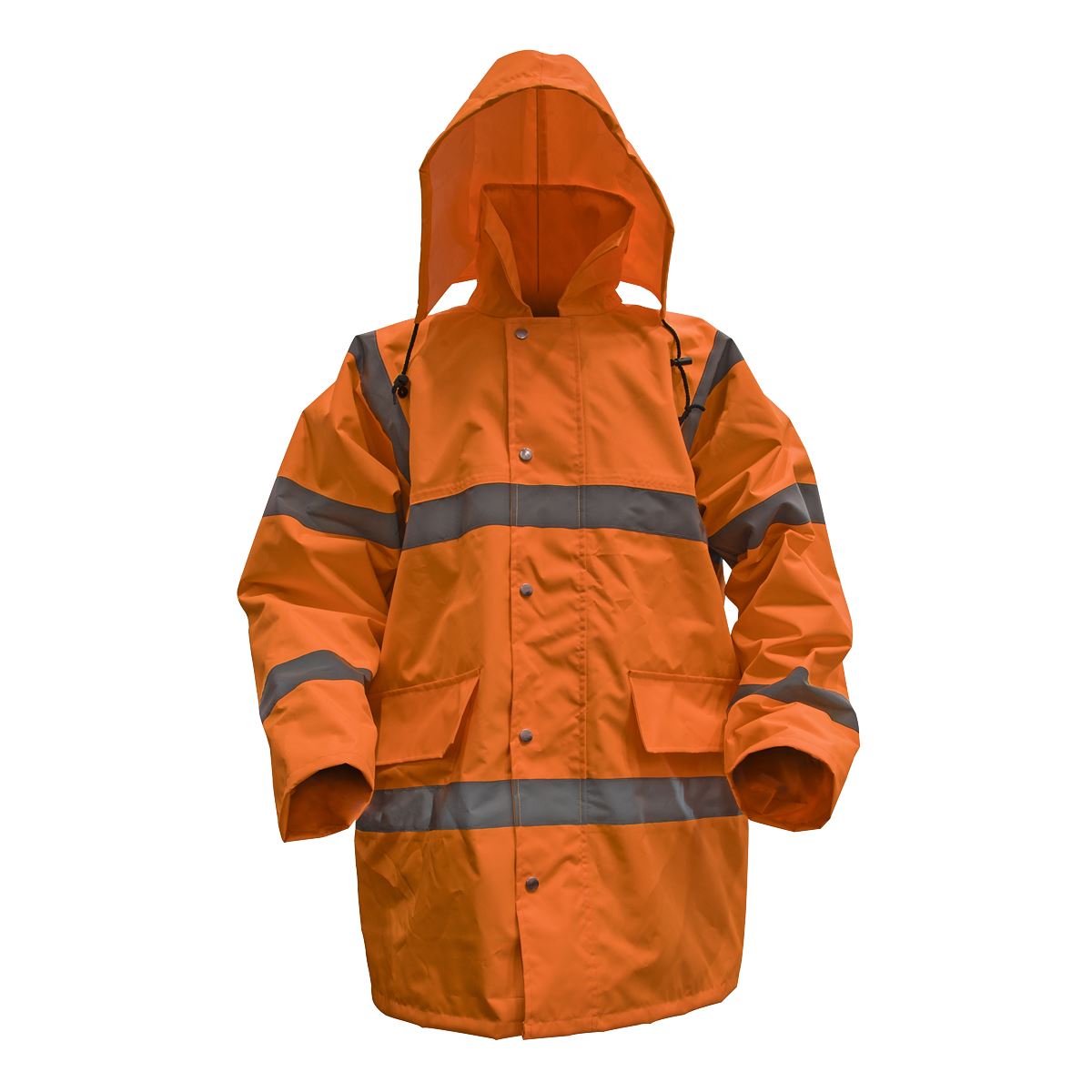 Worksafe by Sealey Hi-Vis Orange Motorway Jacket with Quilted Lining - X-Large