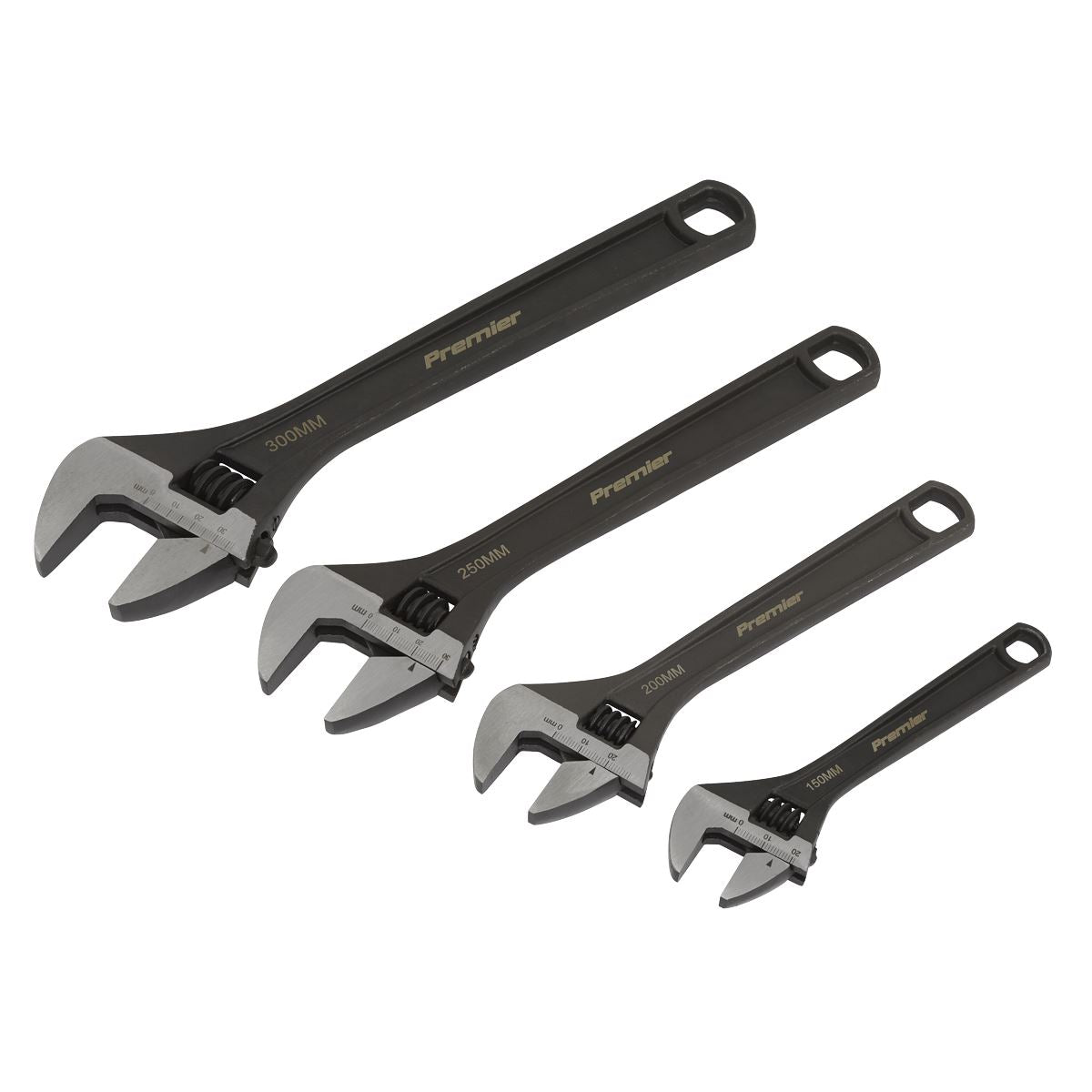 Sealey Premier Adjustable Wrench Set 4pc