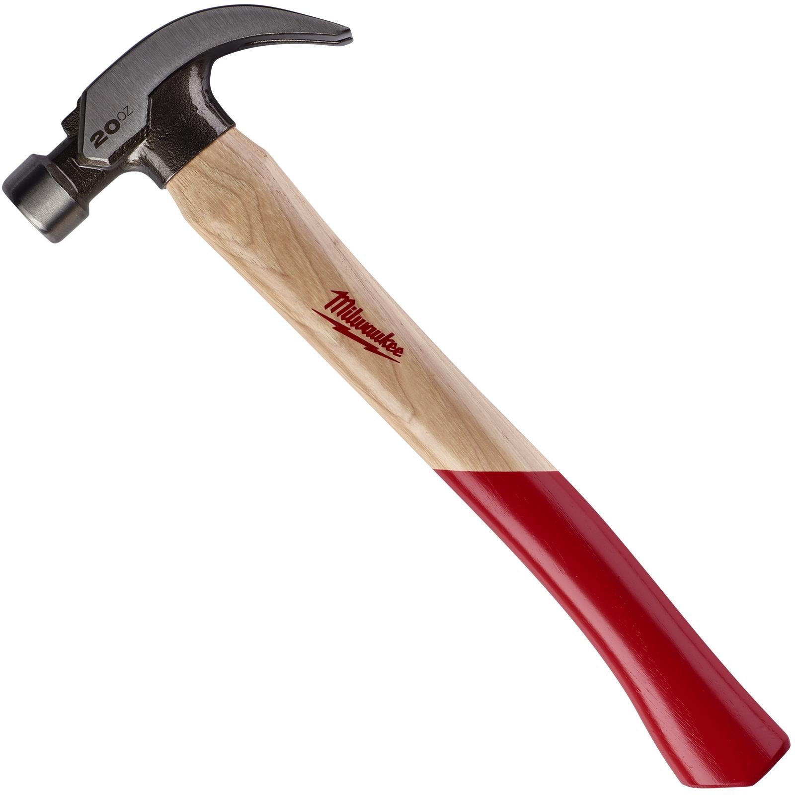 Milwaukee Curved Claw Hammer 20oz 570g with Hickory Wooden Shaft