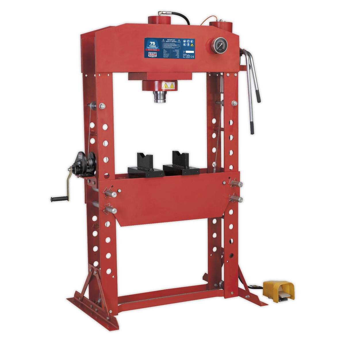 Sealey Premier Air/Hydraulic Press 75 Tonne Floor Type with Foot Pedal