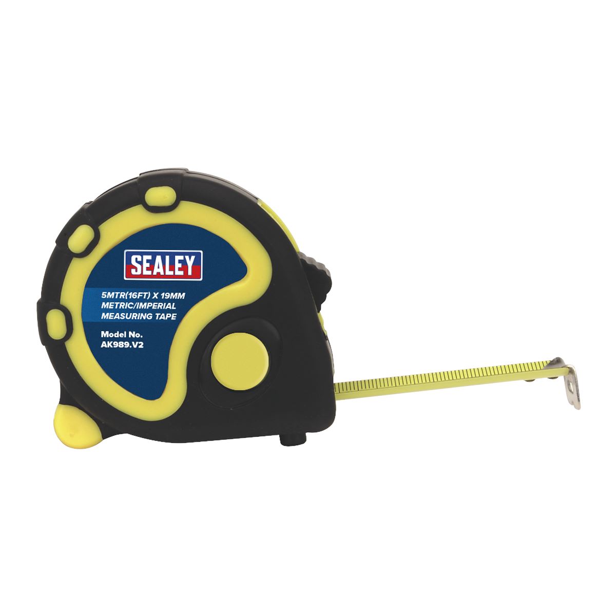 Sealey Rubber Tape Measure 5m(16ft) x 19mm Metric/Imperial Display Box of 12