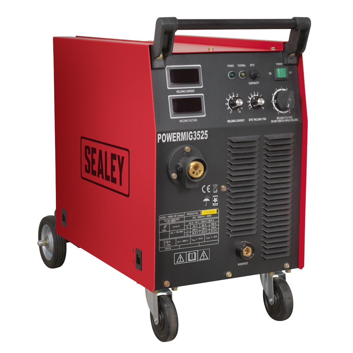 Sealey Professional MIG Welder 250A 415V 3ph with Binzel® Euro Torch