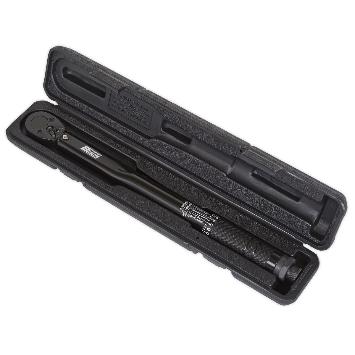 Sealey Premier Black Micrometer Torque Wrench 3/8"Sq Drive Calibrated Premier Black