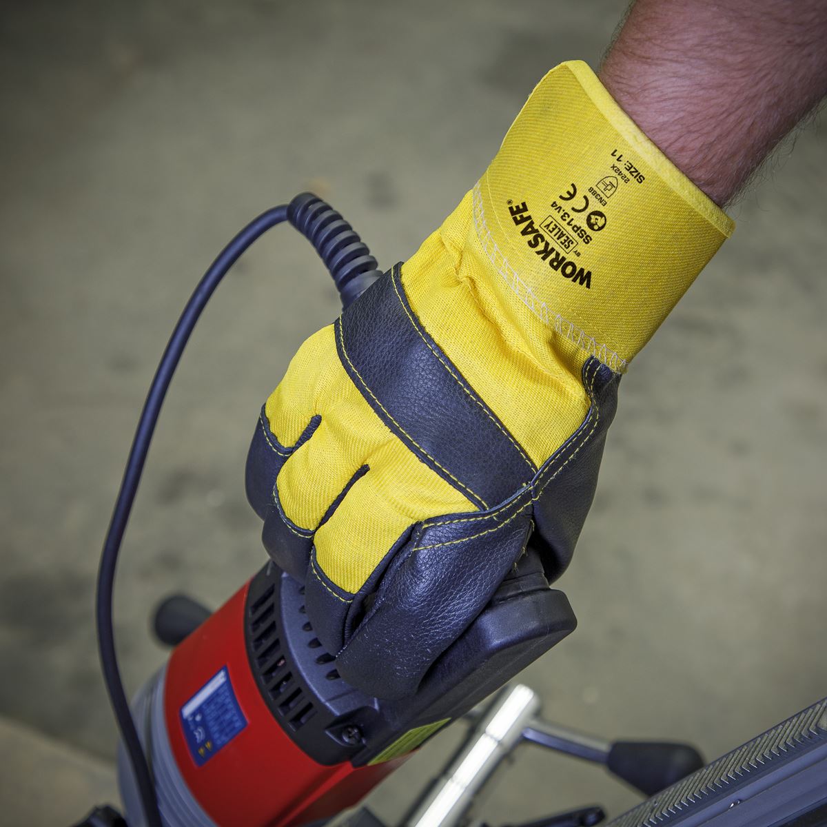 Worksafe by Sealey Rigger's Gloves Hide Palm Pair