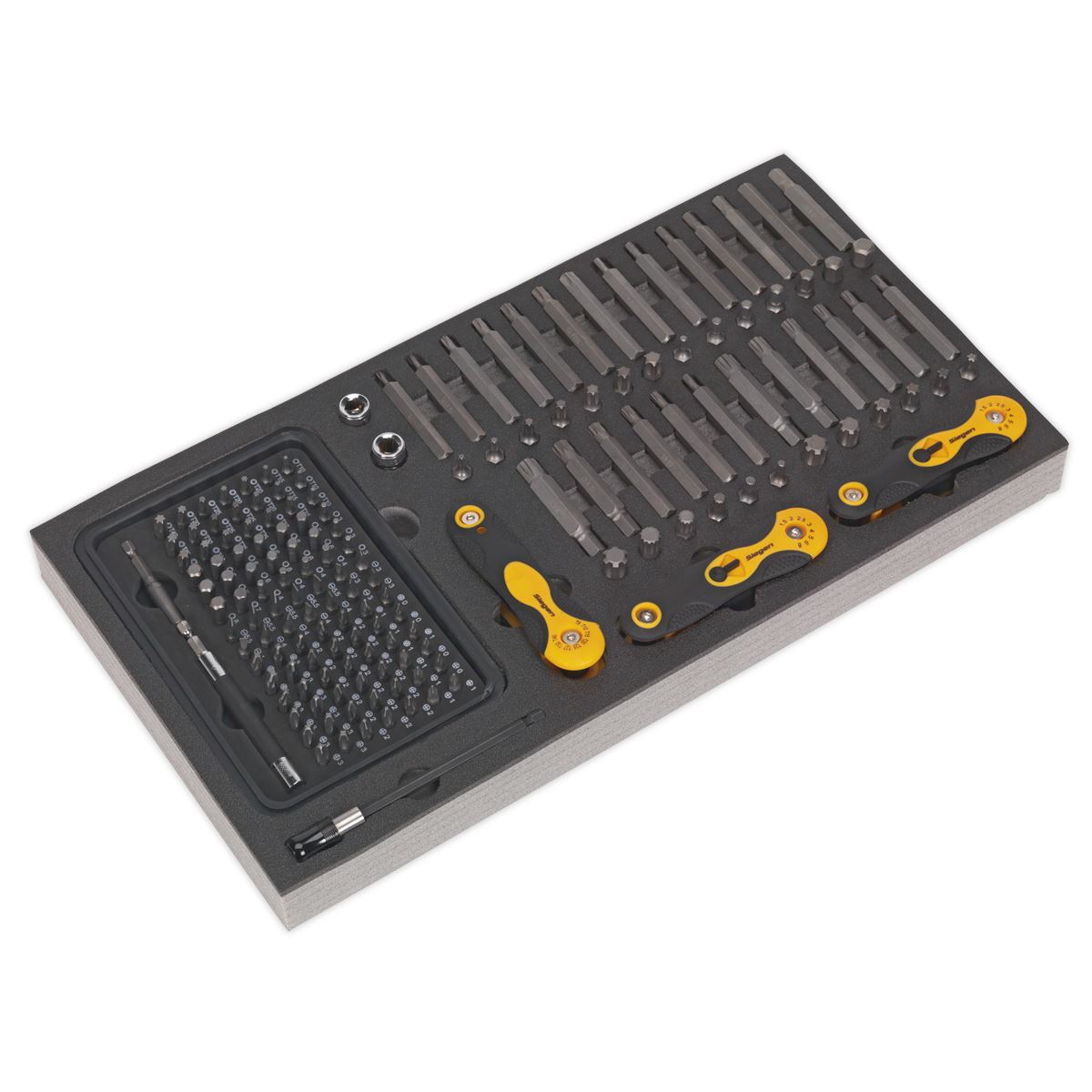 Siegen by Sealey Tool Tray with Specialised Bits & Folding Hex Keys 192pc