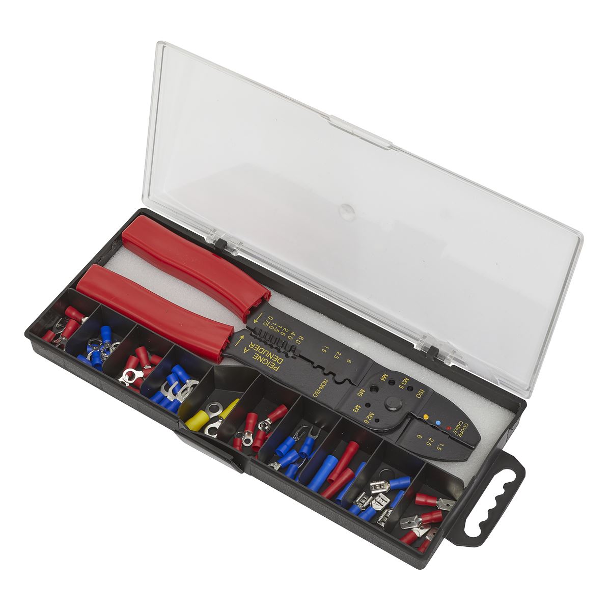 Siegen Crimping Tool Set with Terminals and Connectors in Storage Case