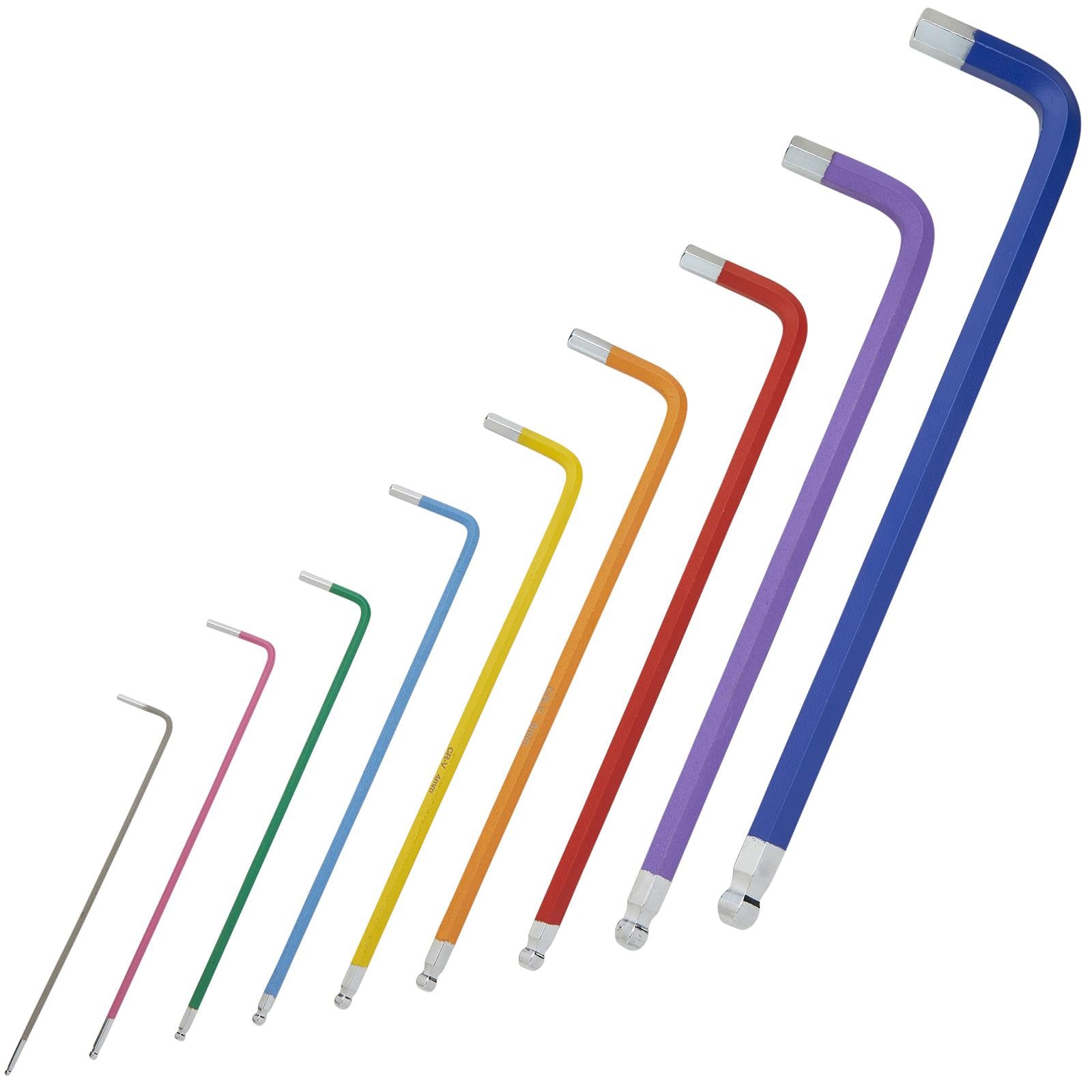 BlueSpot Hex Key Set Extra Long Colour Coded Ball End 1.5-10mm 9 Piece