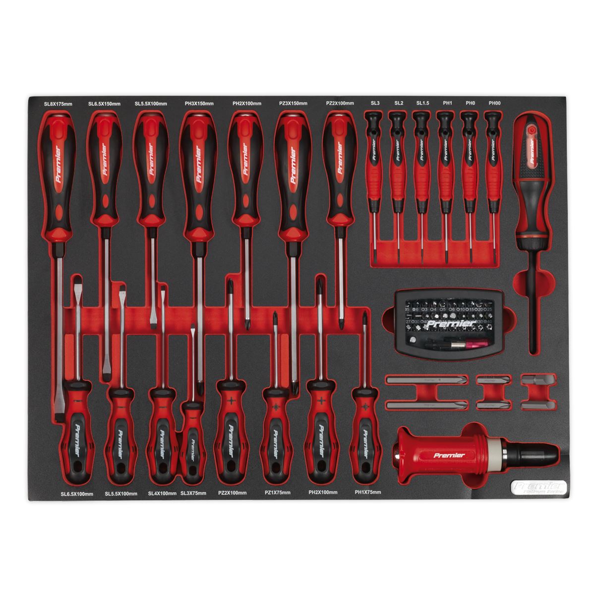 Sealey Premier Platinum Tool Tray with Screwdriver Set 72pc