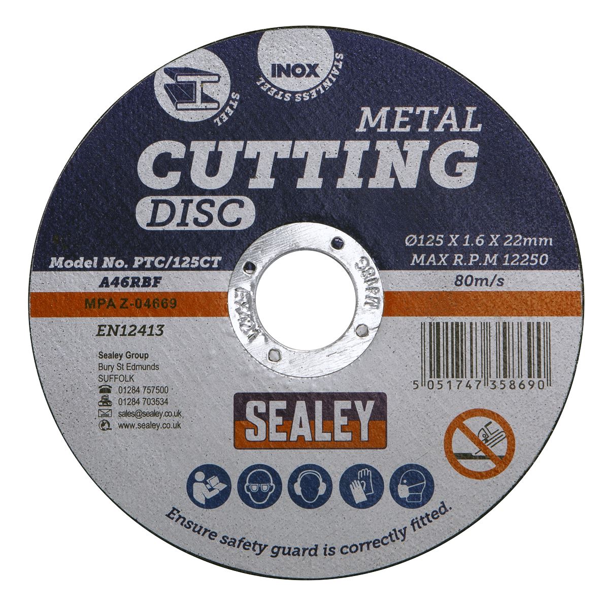 Sealey Cutting Disc Ø125 x 1.6mm 22mm Bore