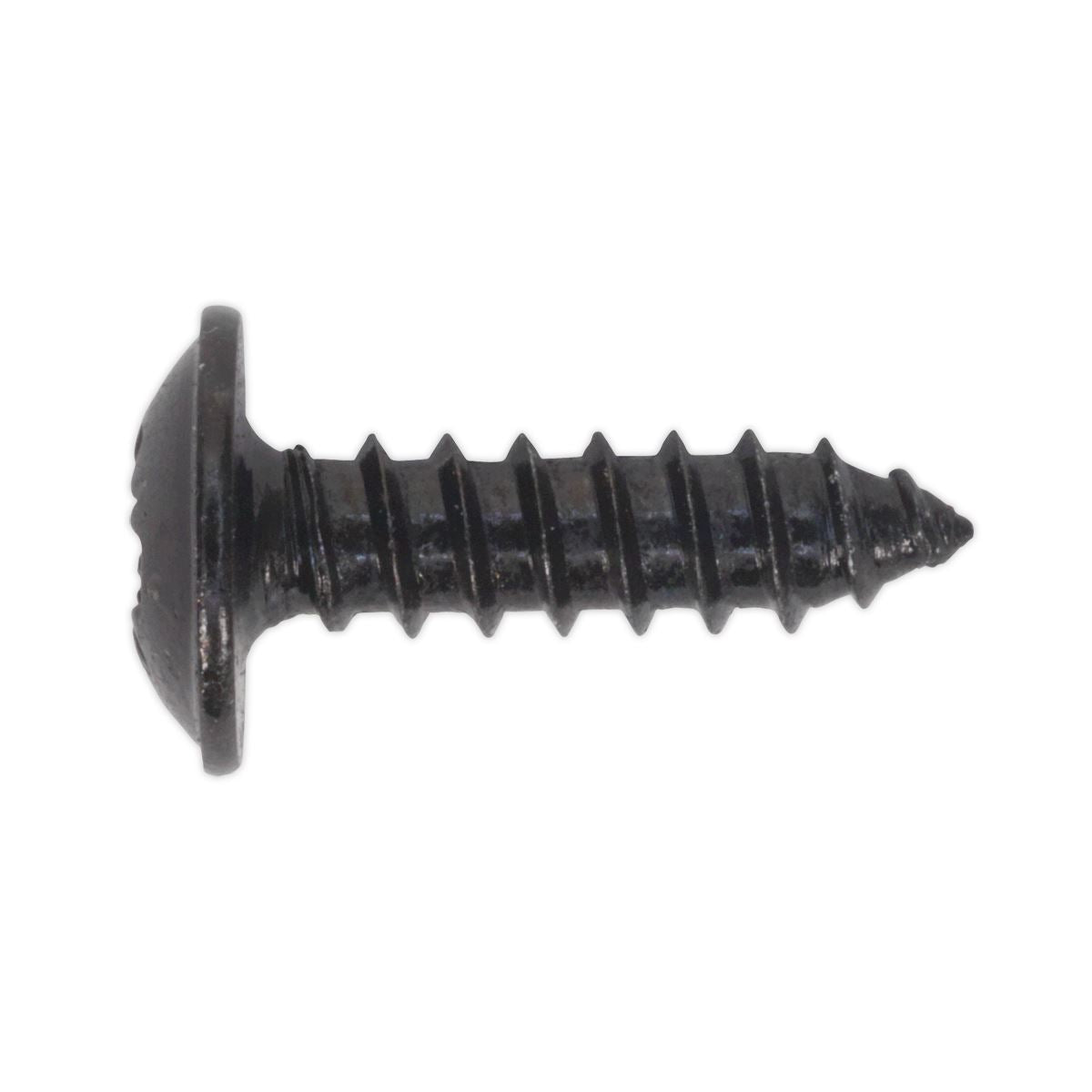 Sealey Self-Tapping Screw 3.5 x 13mm Flanged Head Black Pozi Pack of 100