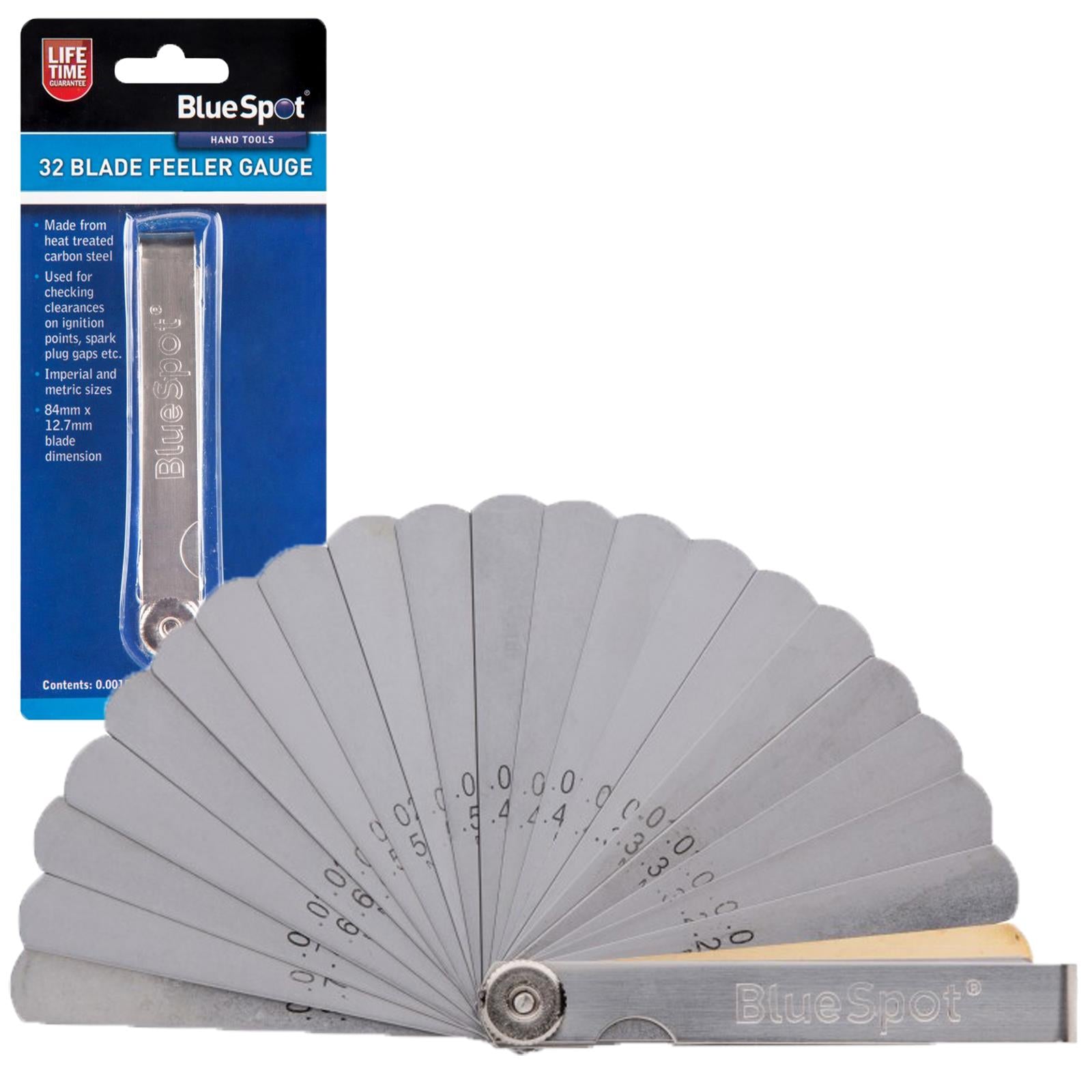 BlueSpot Feeler Gauge 32 Blade Metric and Imperial Sizes