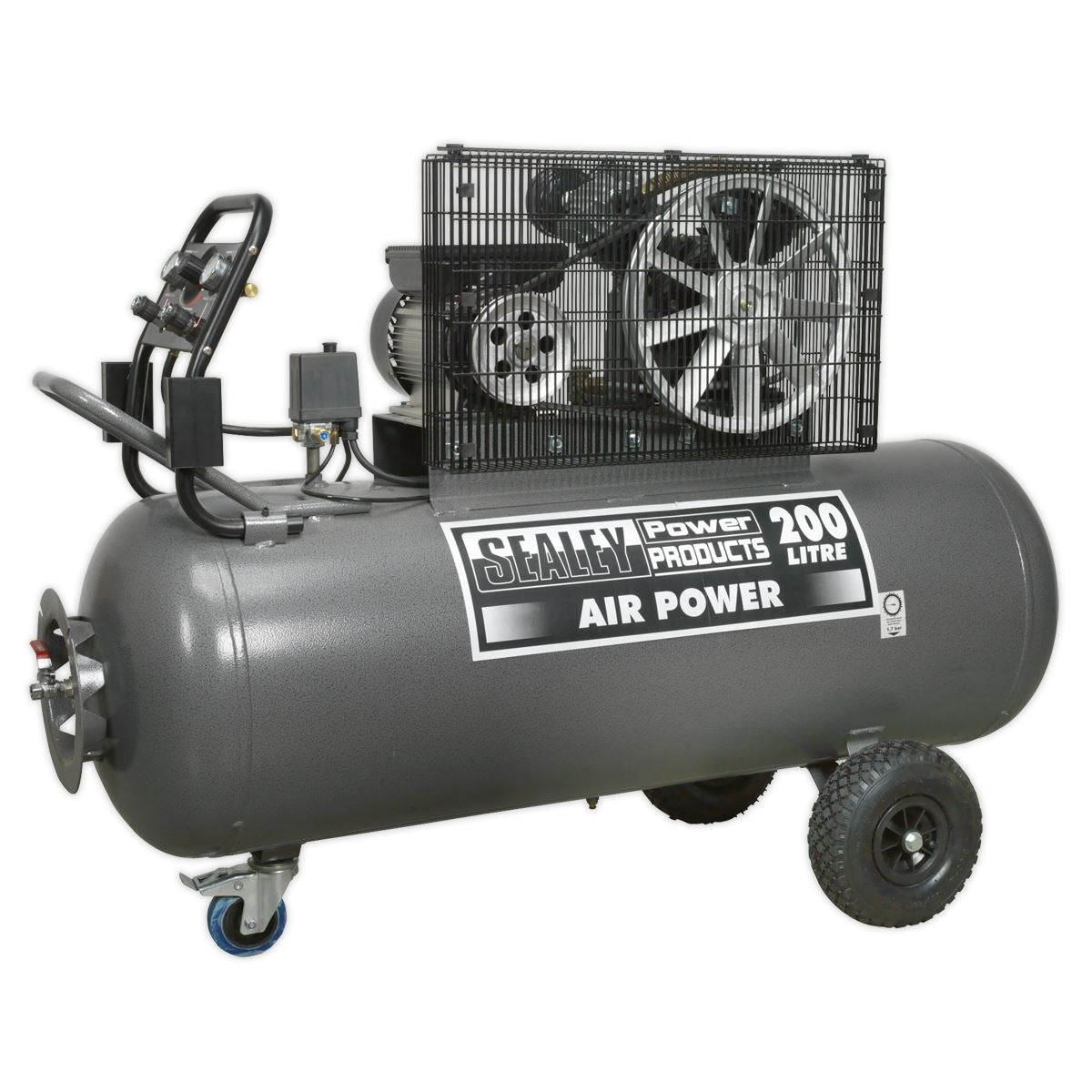 Sealey Premier Air Compressor 200L Belt Drive 3hp with Front Control Panel