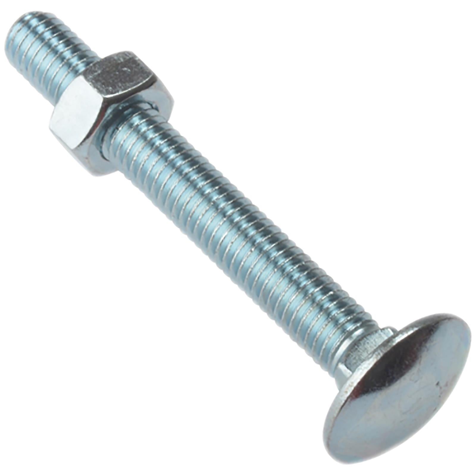 ForgeFix Carriage Bolts with Hex Nuts Zinc Plated M6-M12 Bagged