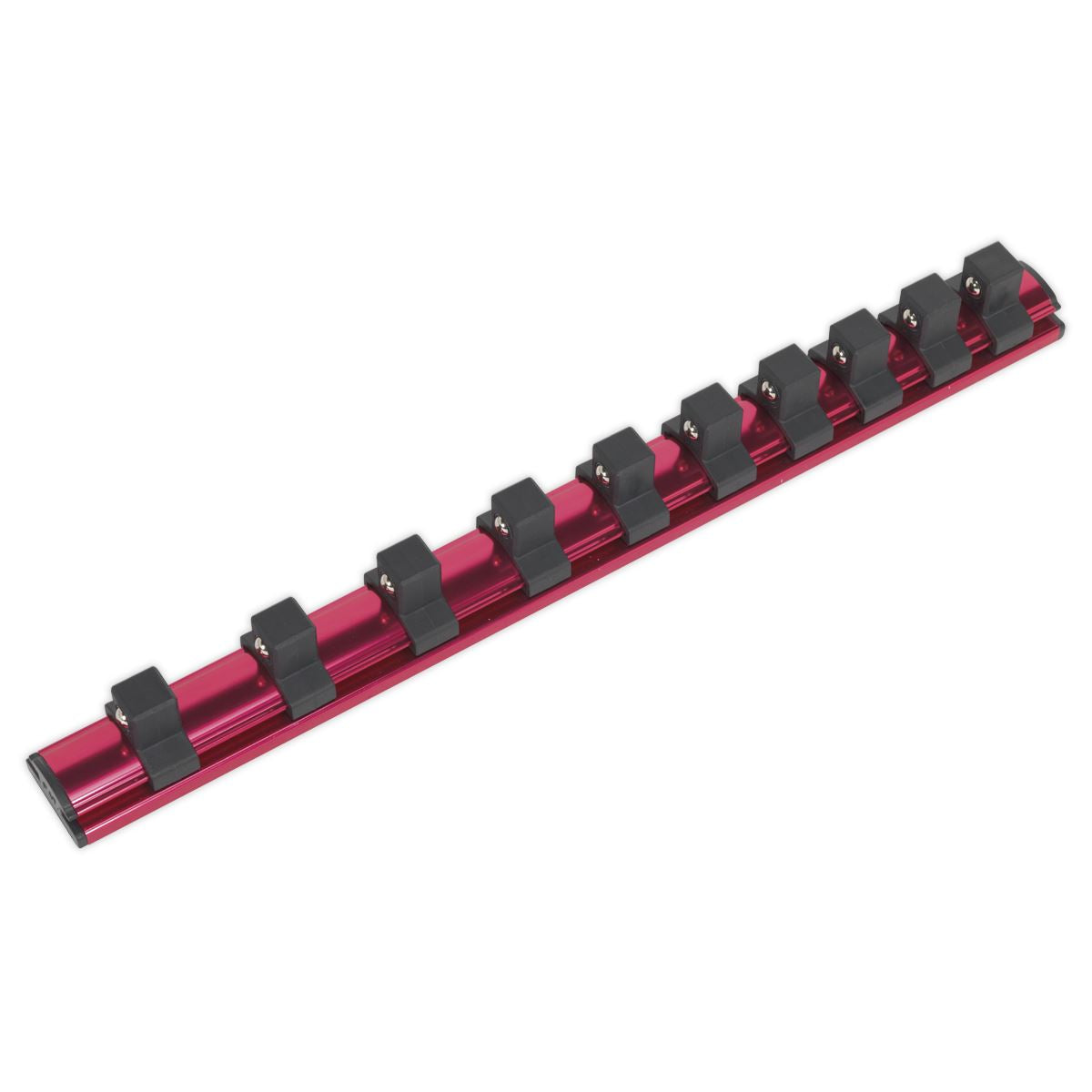 Sealey Premier Socket Retaining Rail Magnetic 1/2"Sq Drive 10 Clips