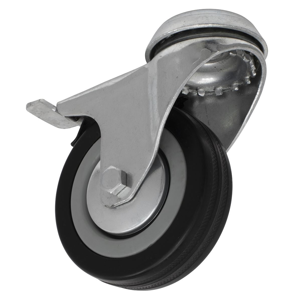 Sealey Castor Wheel Bolt Hole Swivel with Brake Ø75mm