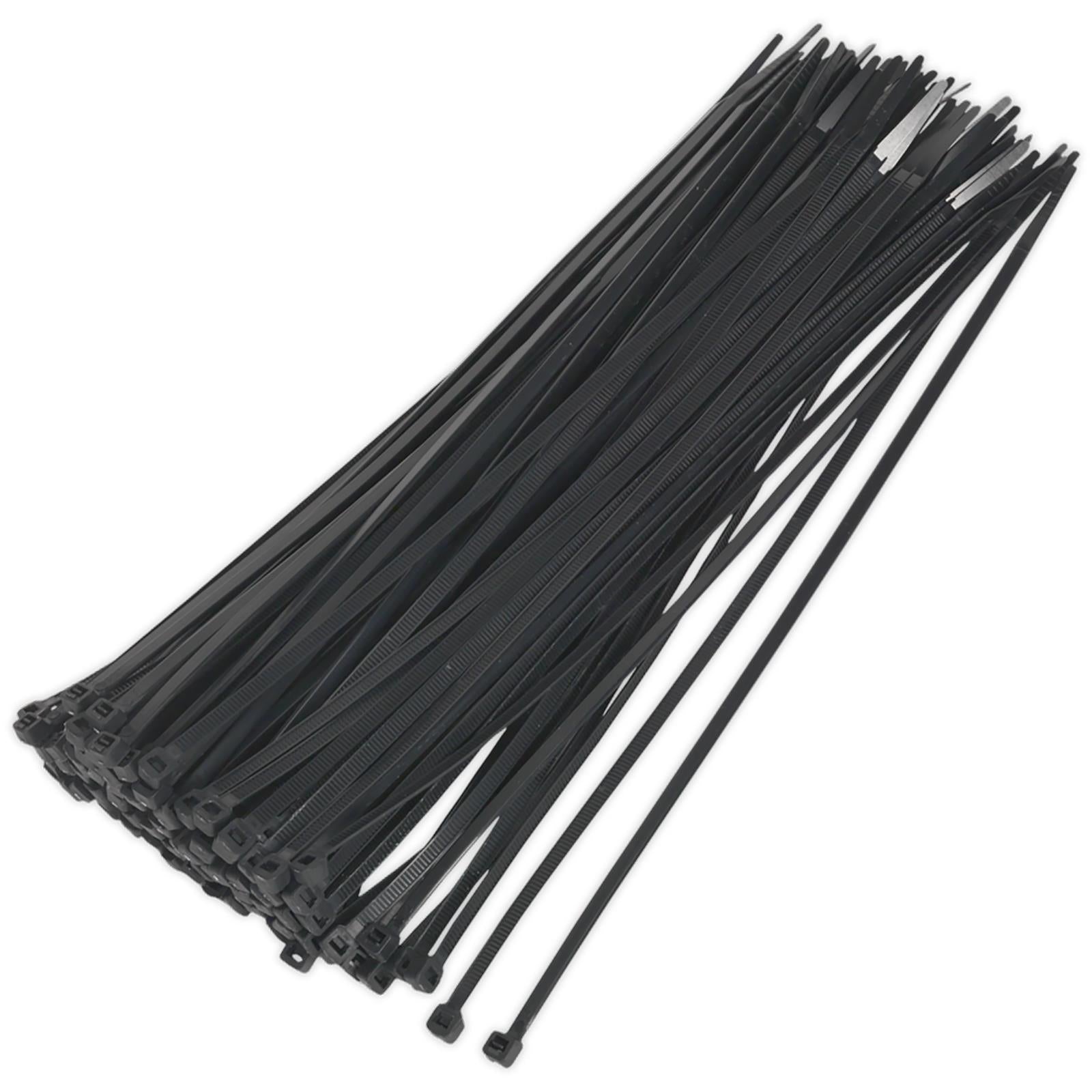 LUPA Cable Ties Nylon 300mm x 4.8mm Black 100 Pack RoHS Compliant