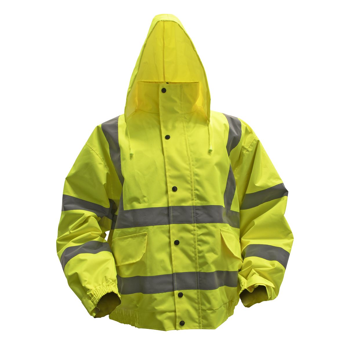 Worksafe by Sealey Hi-Vis Yellow Jacket with Quilted Lining & Elasticated Waist - Large