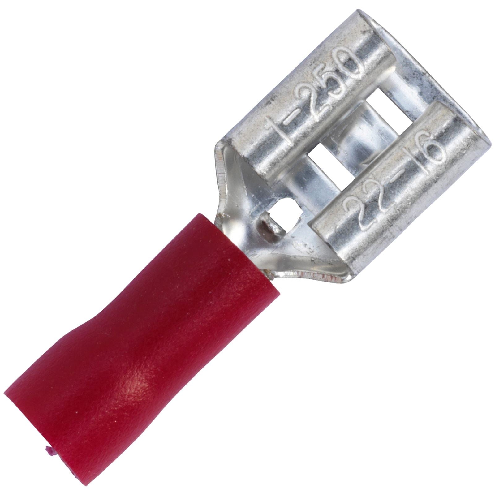 Sealey 100 Pack 6.3mm Red Push On Female Terminal