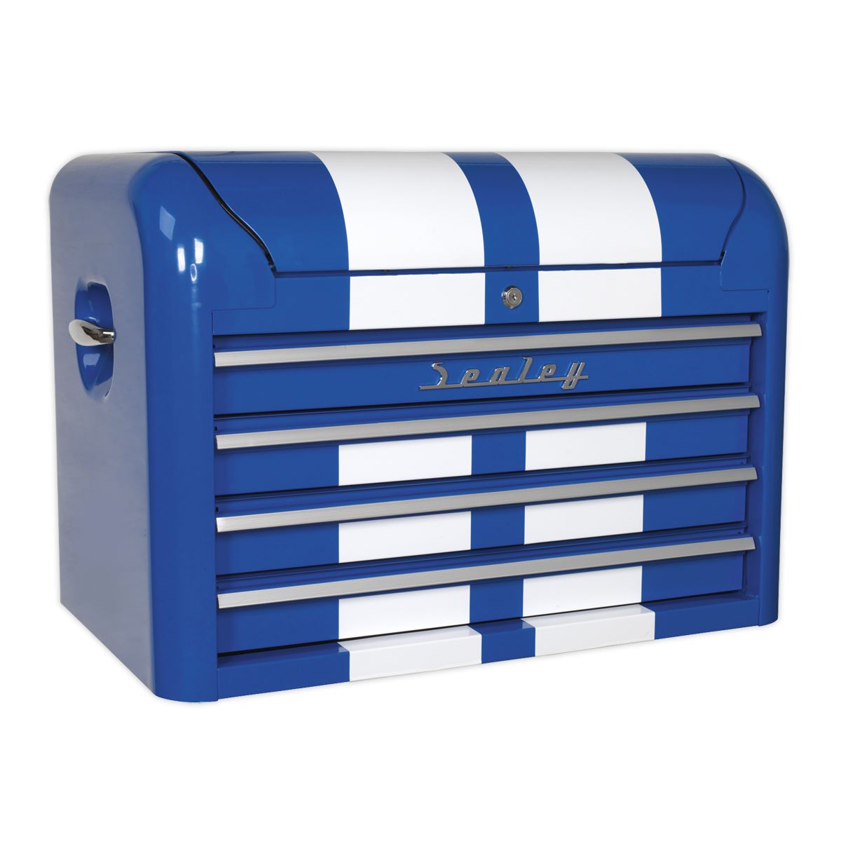 Sealey Premier Topchest 4 Drawer Retro Style - Blue with White Stripes