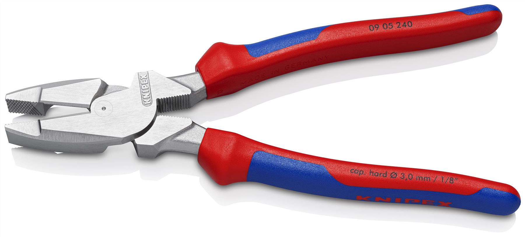 Knipex Linemans Pliers American Style 240mm Multi Component Grips Chrome Plated 09 05 240