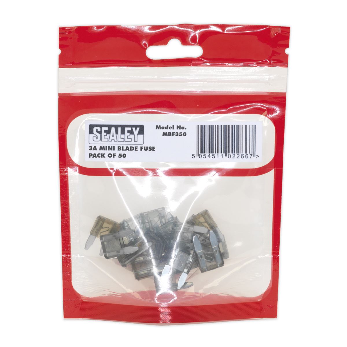 Sealey Automotive MINI Blade Fuse 3A Pack of 50