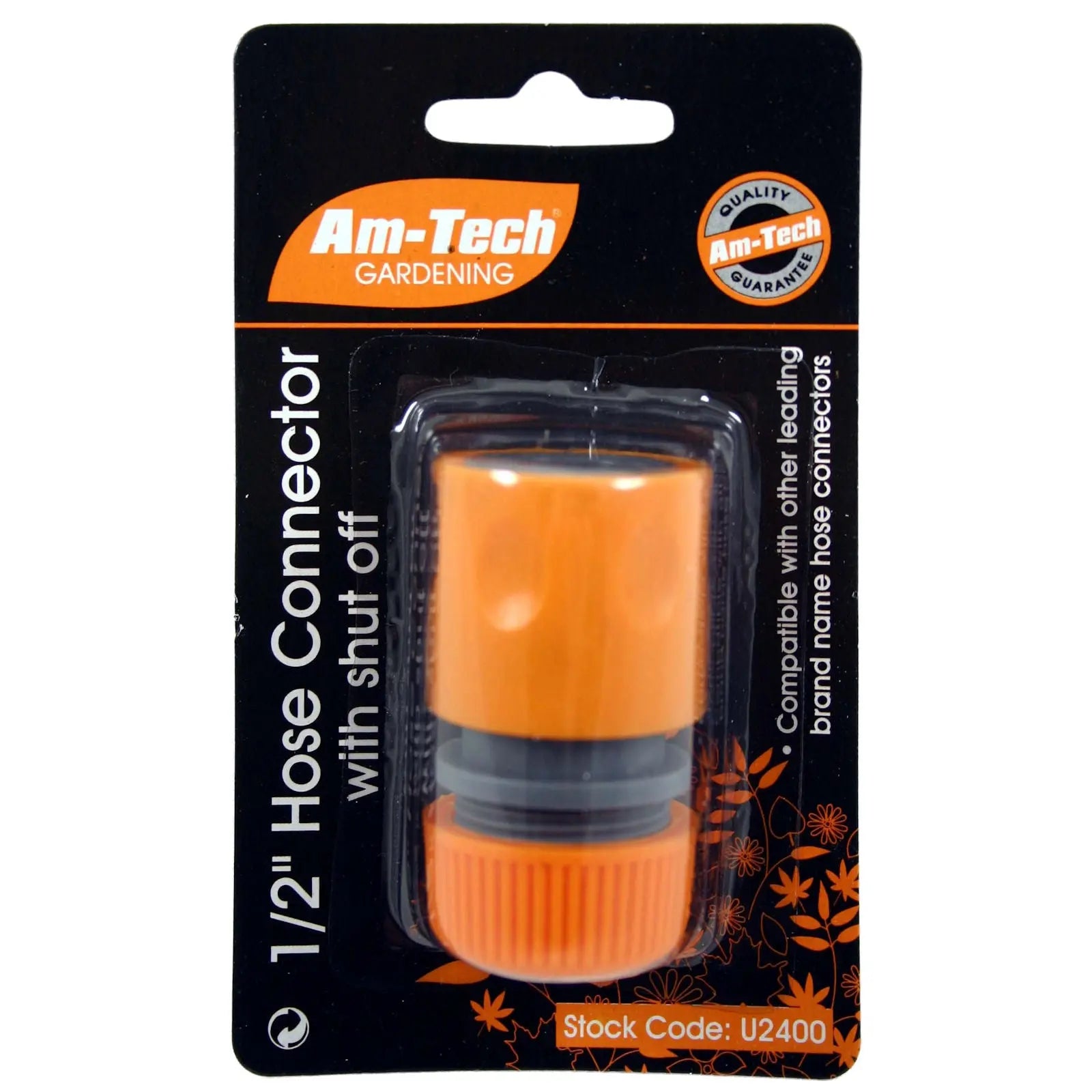 Amtech 1/2" Hose Connector with Shut Off 