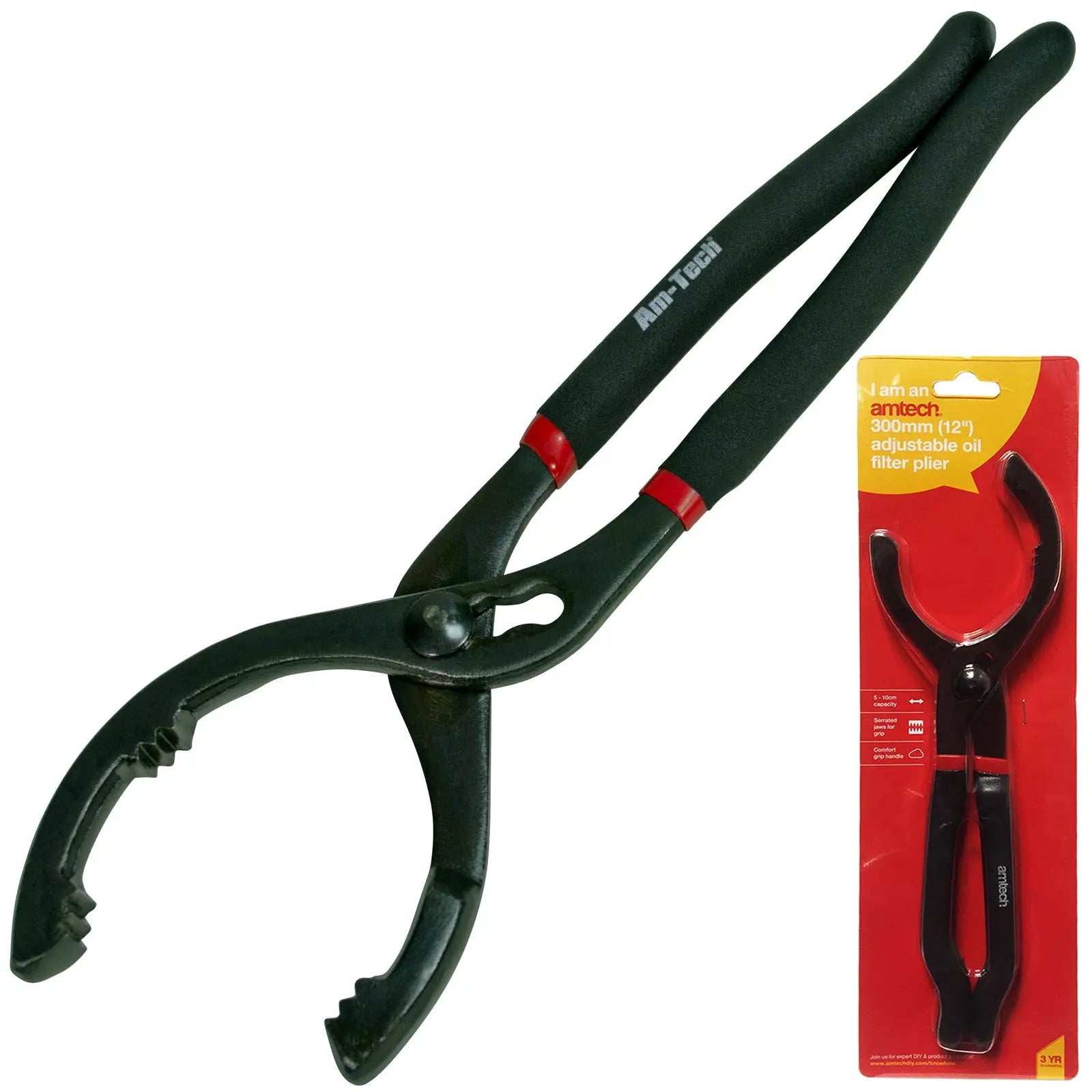 Amtech 12" Adjustable Oil Filter Pliers 