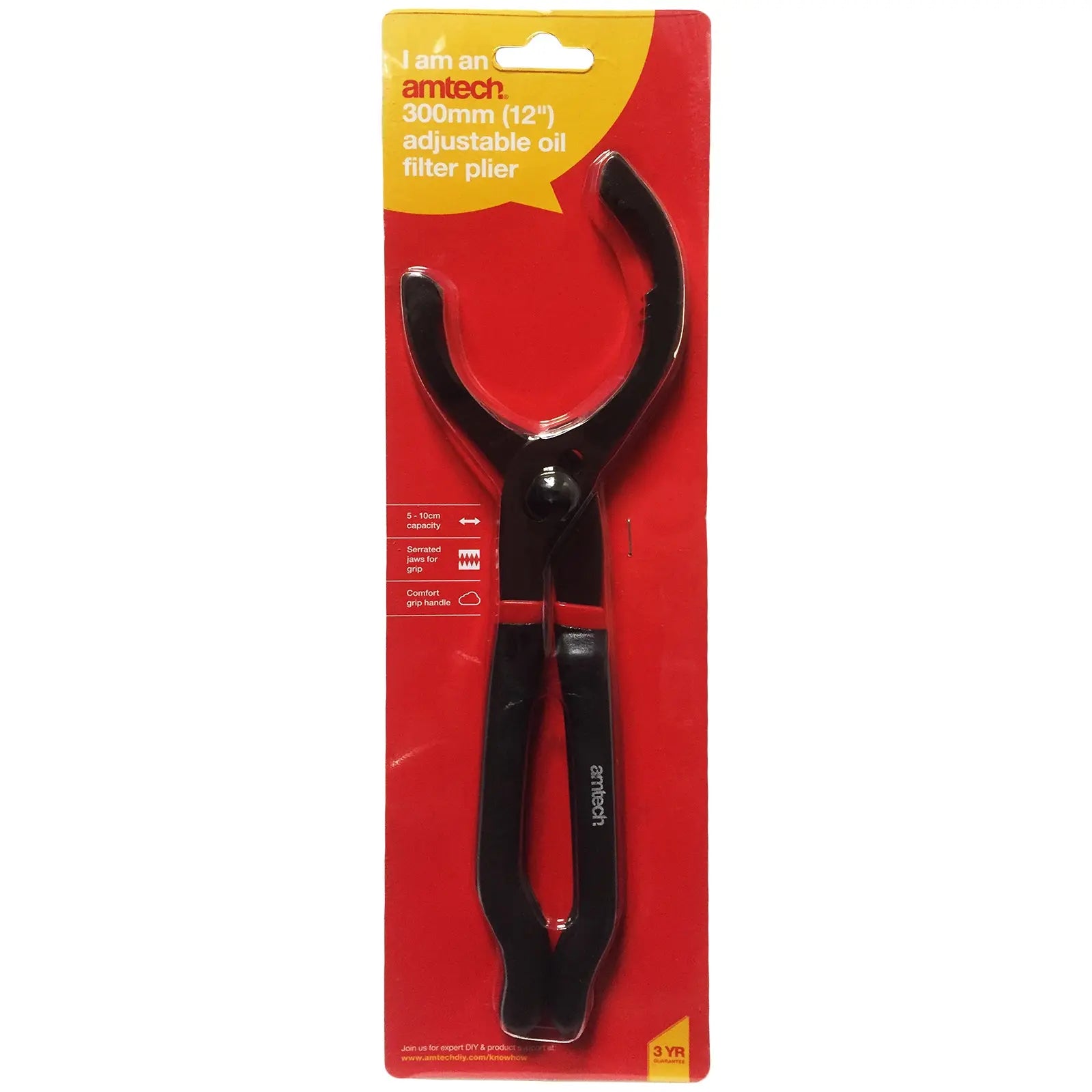 Amtech 12" Adjustable Oil Filter Pliers 