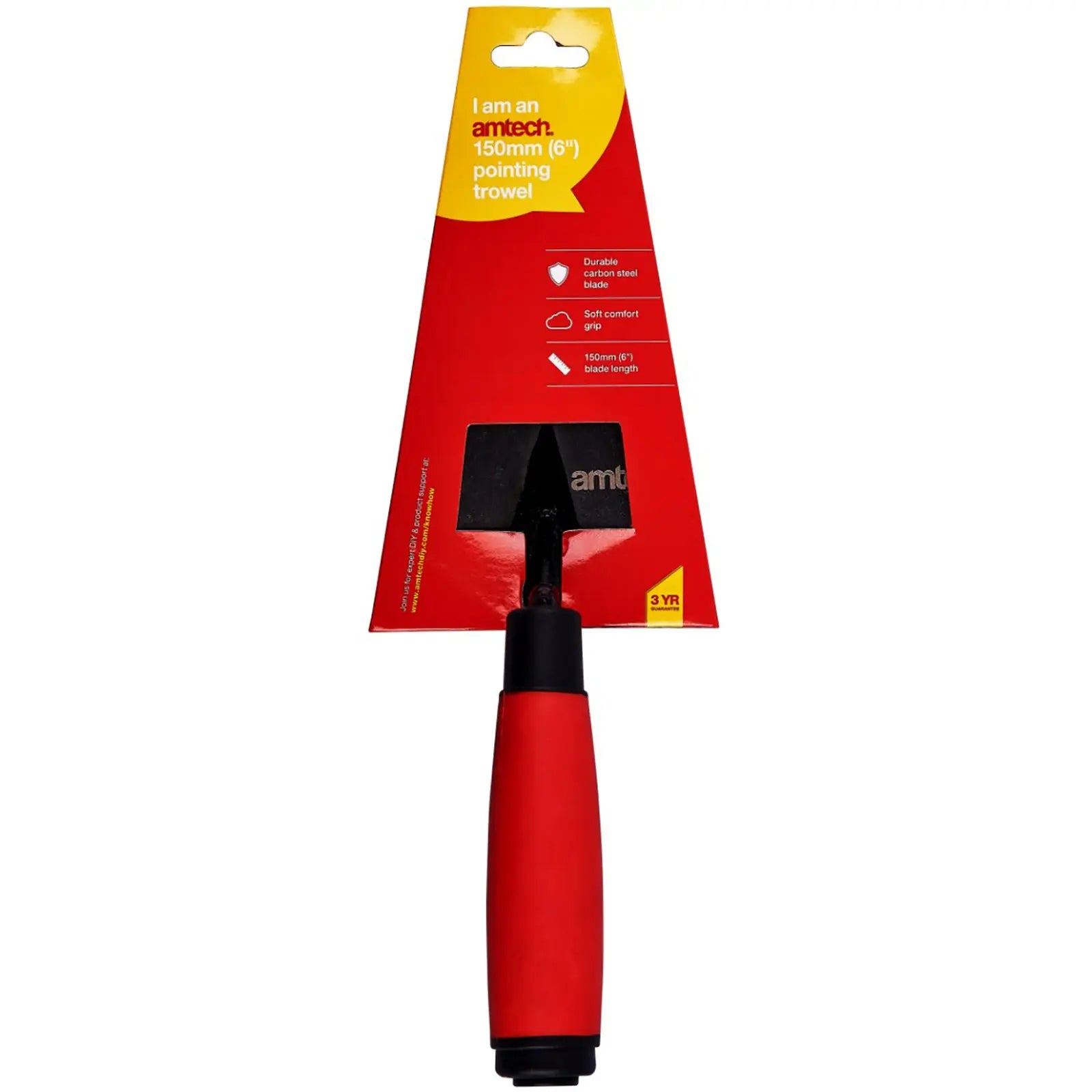 Amtech 150mm (6") Pointing Trowel with Soft Grip Handle 