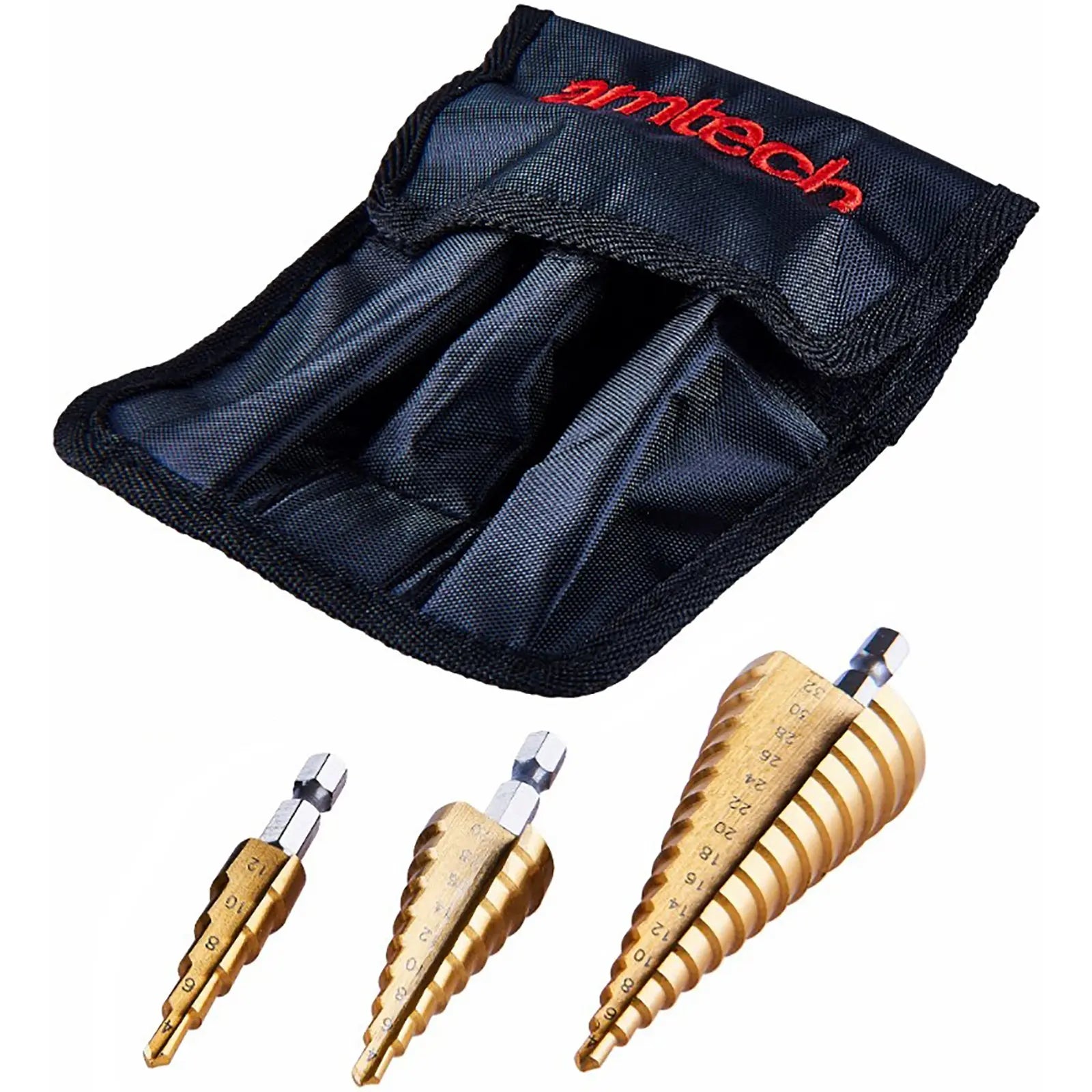 Amtech 3 Piece Metric HSS Step Drill Set 