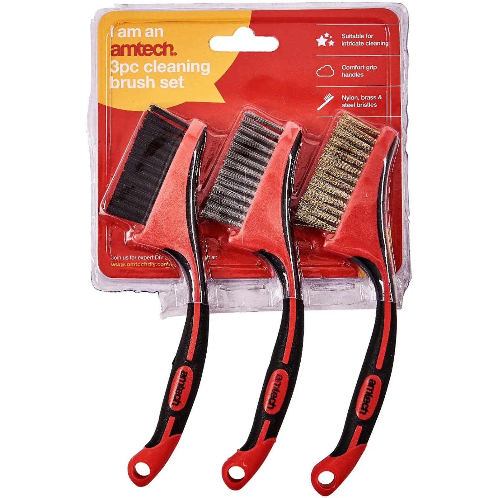 Amtech 3 Piece Mini Wire Brush Set 