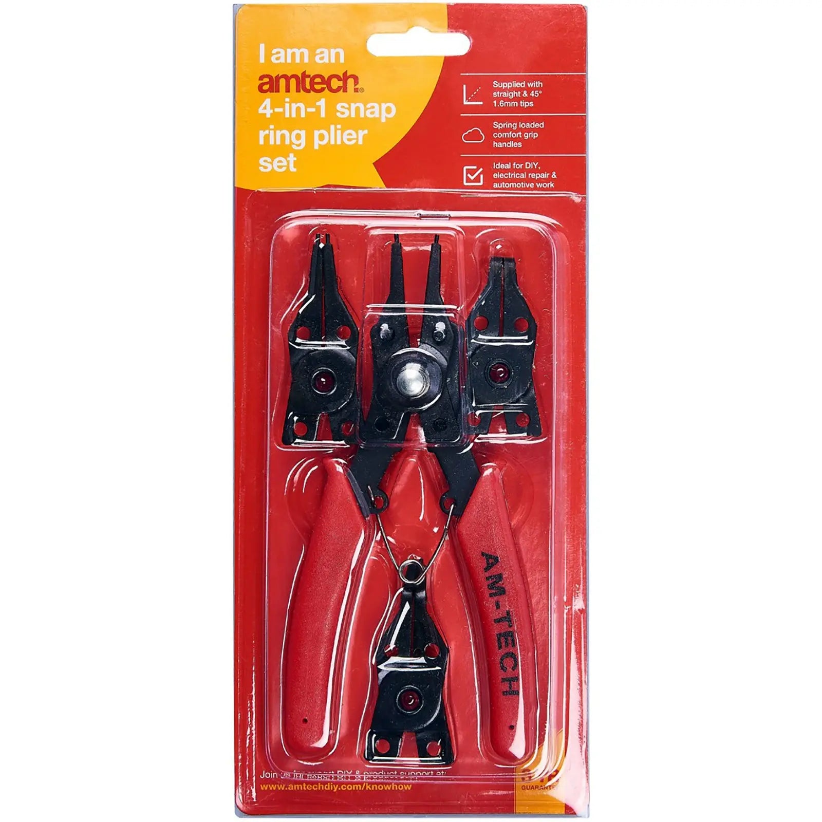 Amtech 4 in 1 Circlip Plier Set Snap Ring 