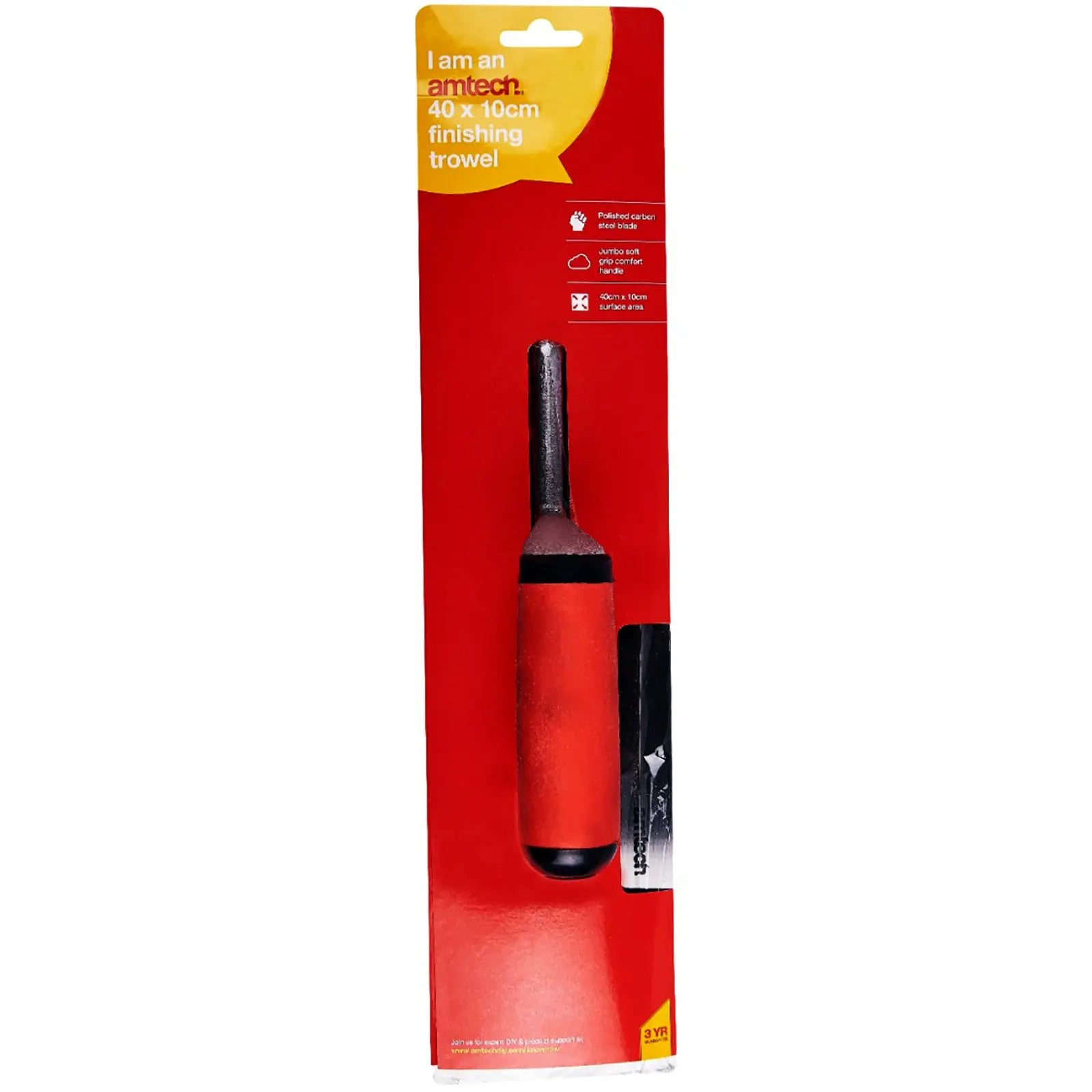 Amtech 400mm (16") Cement Trowel with Soft Grip Handle 