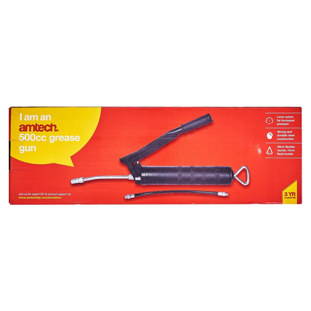 Amtech 500CC Grease Gun with 2 Delivery Hoses 