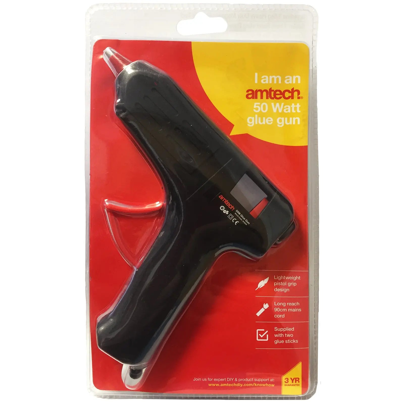 Amtech 50w Glue Gun with 2 Glue Sticks 