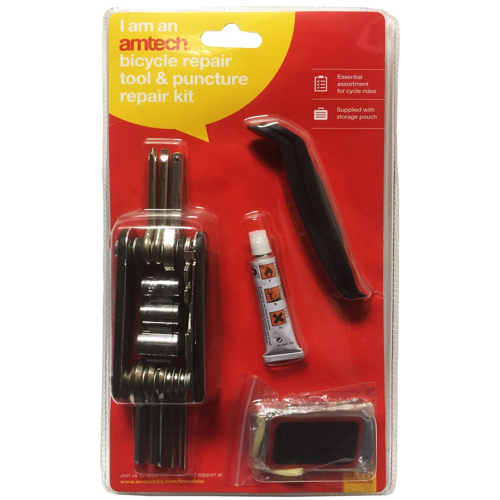 Amtech Bicycle Repair Tool and Puncture Repair Kit 