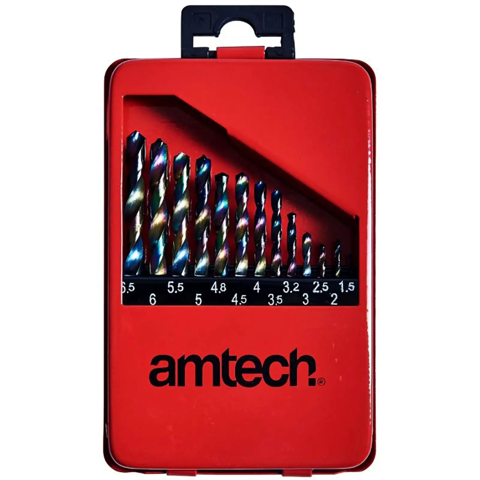 Amtech HSS Titanium Nitride Coated Drill Bit Set 1.5-6.5mm Metal Wood 13pc 
