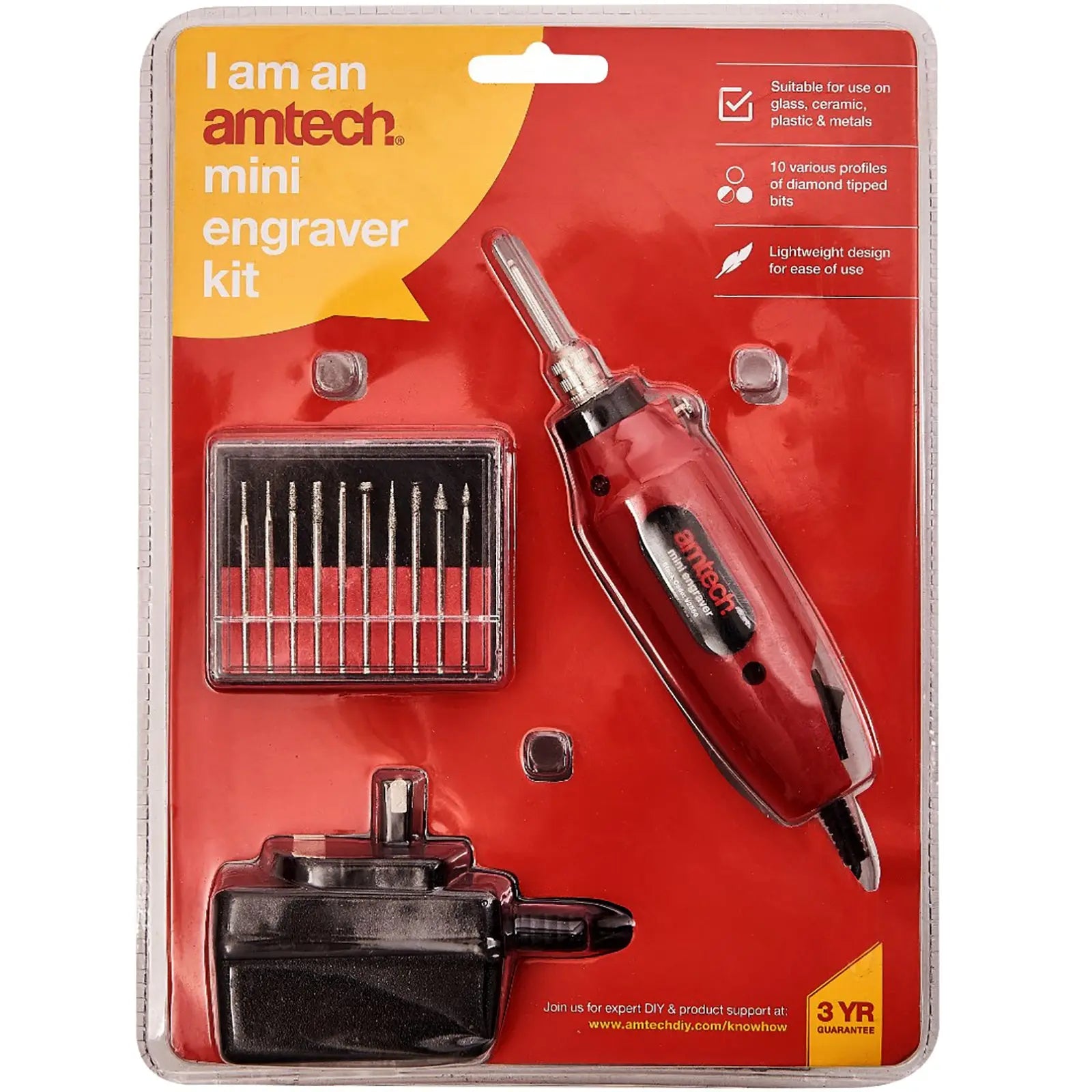 Amtech Mini Engraver Kit with Diamond Bits 