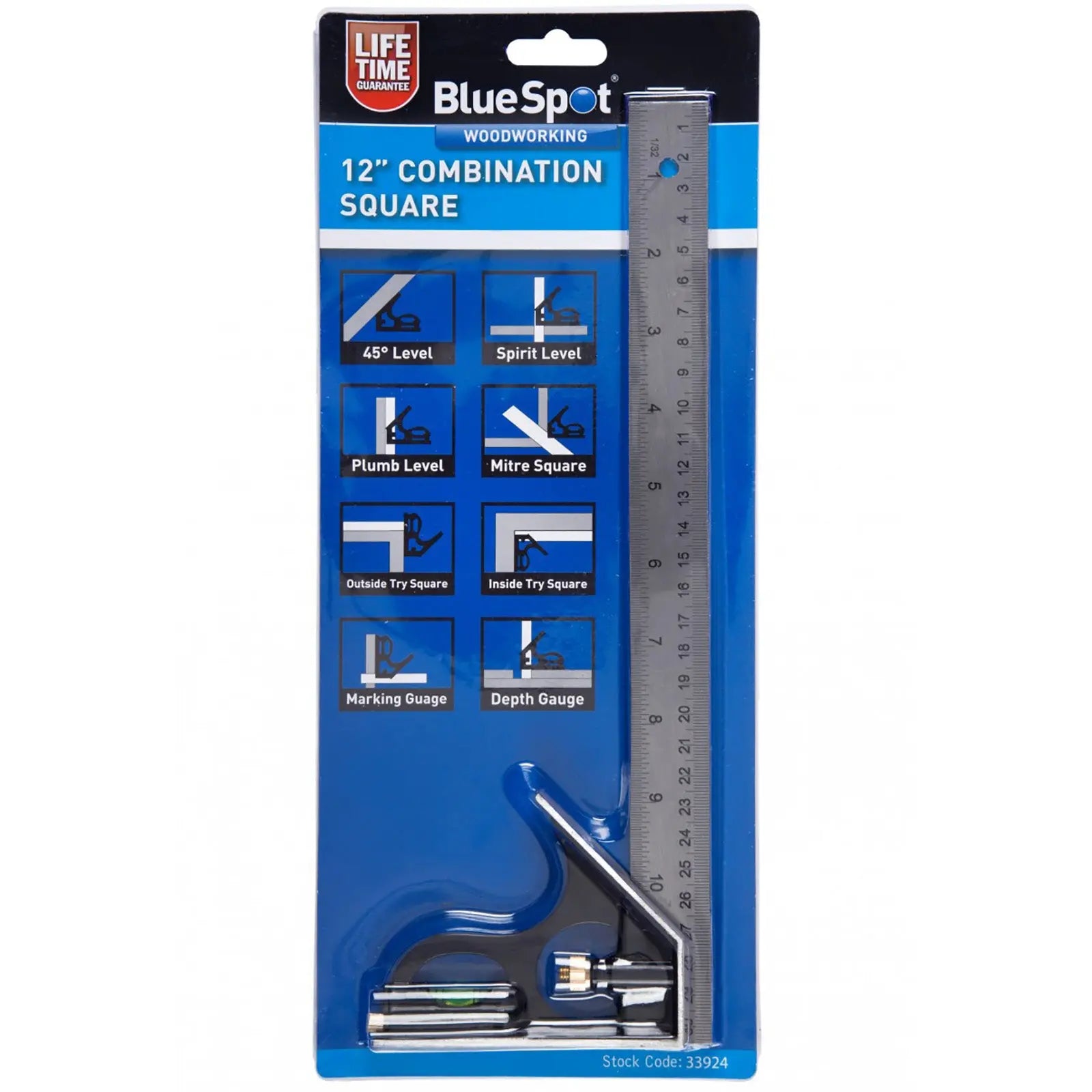 BlueSpot 300mm (12") Combination Square 