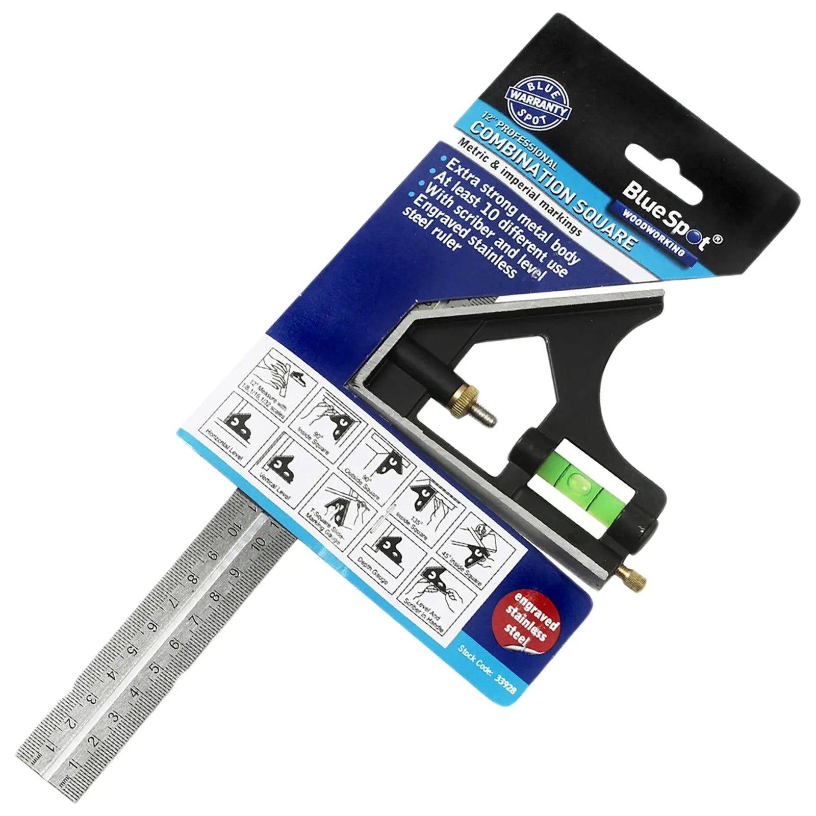 BlueSpot 300mm (12") Heavy Duty Combination Square 
